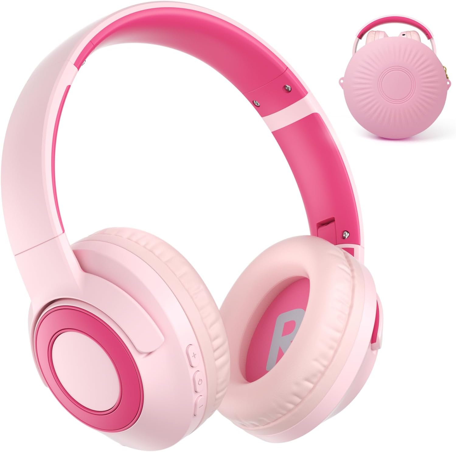 TONOSHARK Kids Headphones Wireless Lightweight, Active Noise Cancelling Headphones for Kids, 60H Playtime, Bluetooth Over-Ear Headset for Home/School/Travel - Includes Portable Case (Pink) image number 2