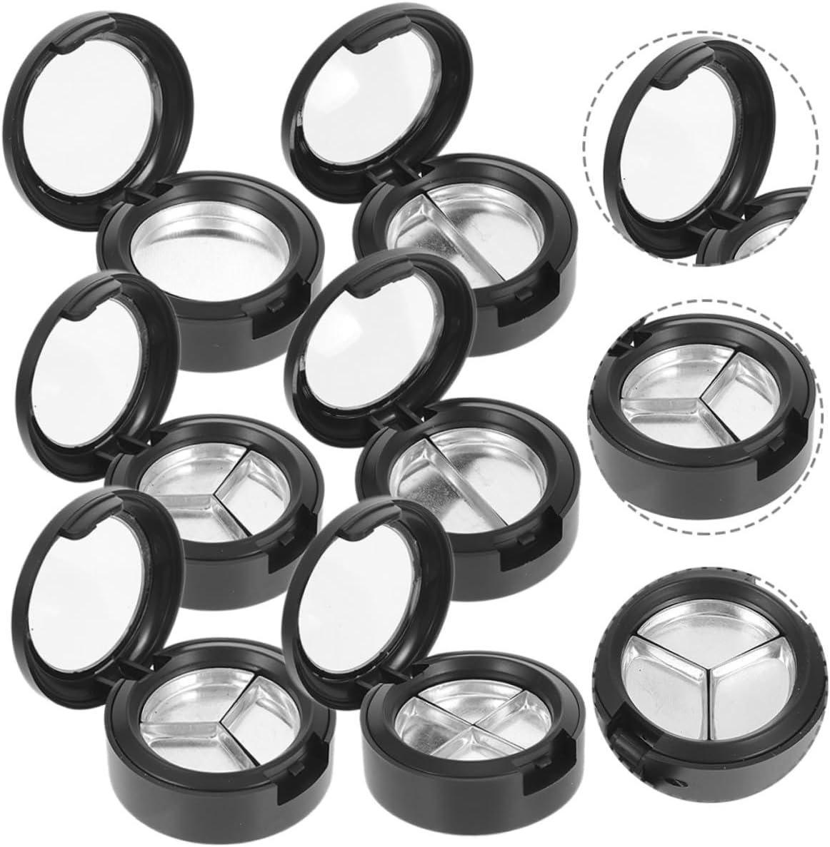 WRITWAA 6Pcs Eye Shadow Box Highlighter Tray Empty Eyeshadow Cases for Makeup Organizer Box for Storing Blush Lipstick for Travel Makeup image number 2