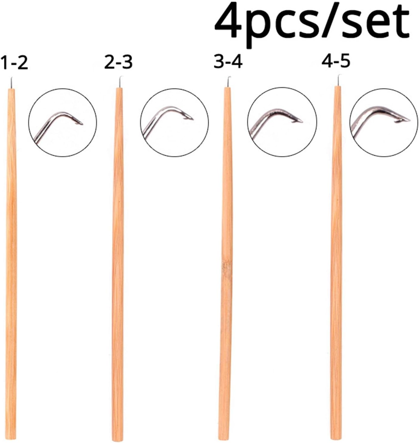 Eigell 4 Pieces Ventilating Needle Hair Wig Ventilating Holder Professional Hair Weave Needles for Lace Wig False Beard Making Repairing Weaving image number 5