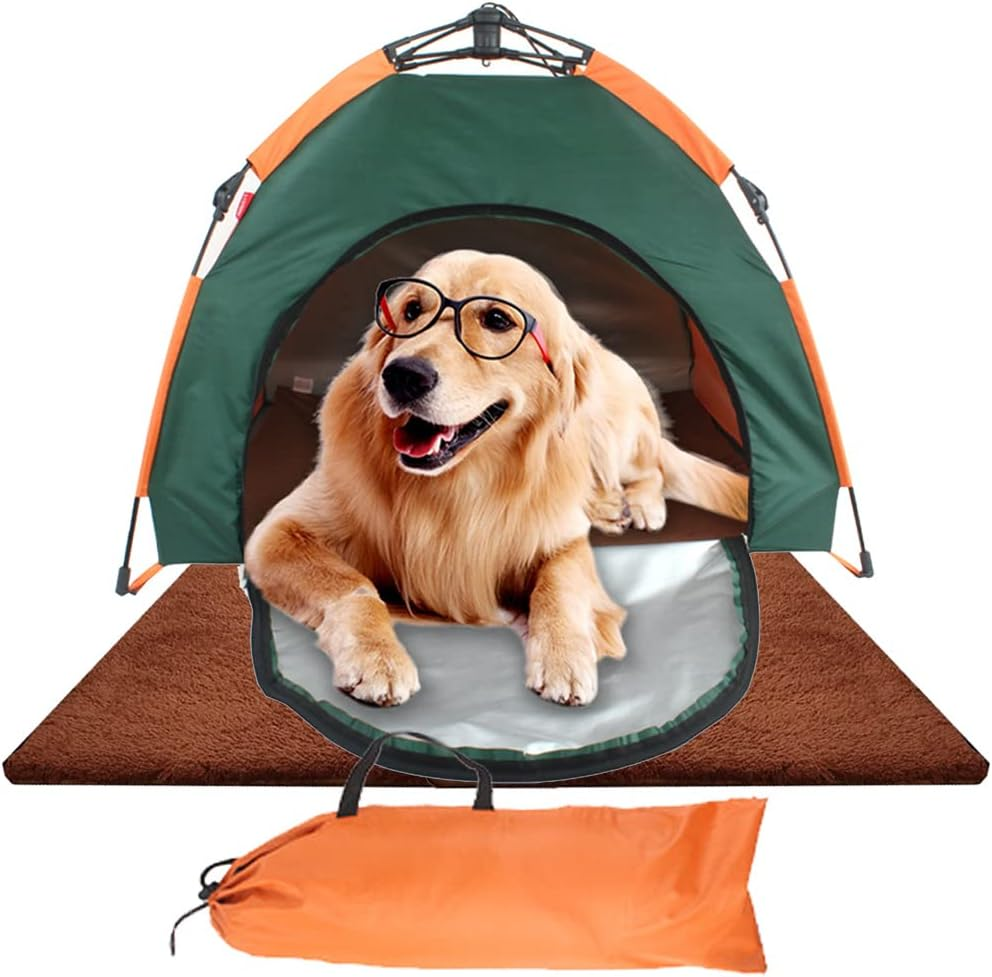 LIFEBEA Pet Tent for Dogs & Cats - Portable, 31-Inch-Wide X 24.4-Inch-Tall Cat and Puppy Dog Playpen - Indoor or Outdoor Pen for Small, Medium Pets-Orange