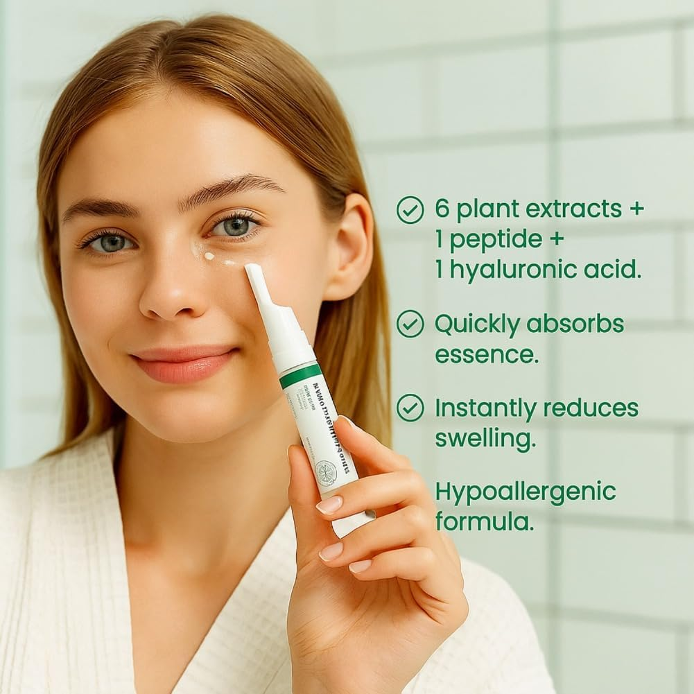 2PCS Vegan Collagen Eye Serum with Peptides & Hyaluronic Acid Improve Skin Elasticity, Reduce Fine Lines & Dark Circles Eye Care image number 2