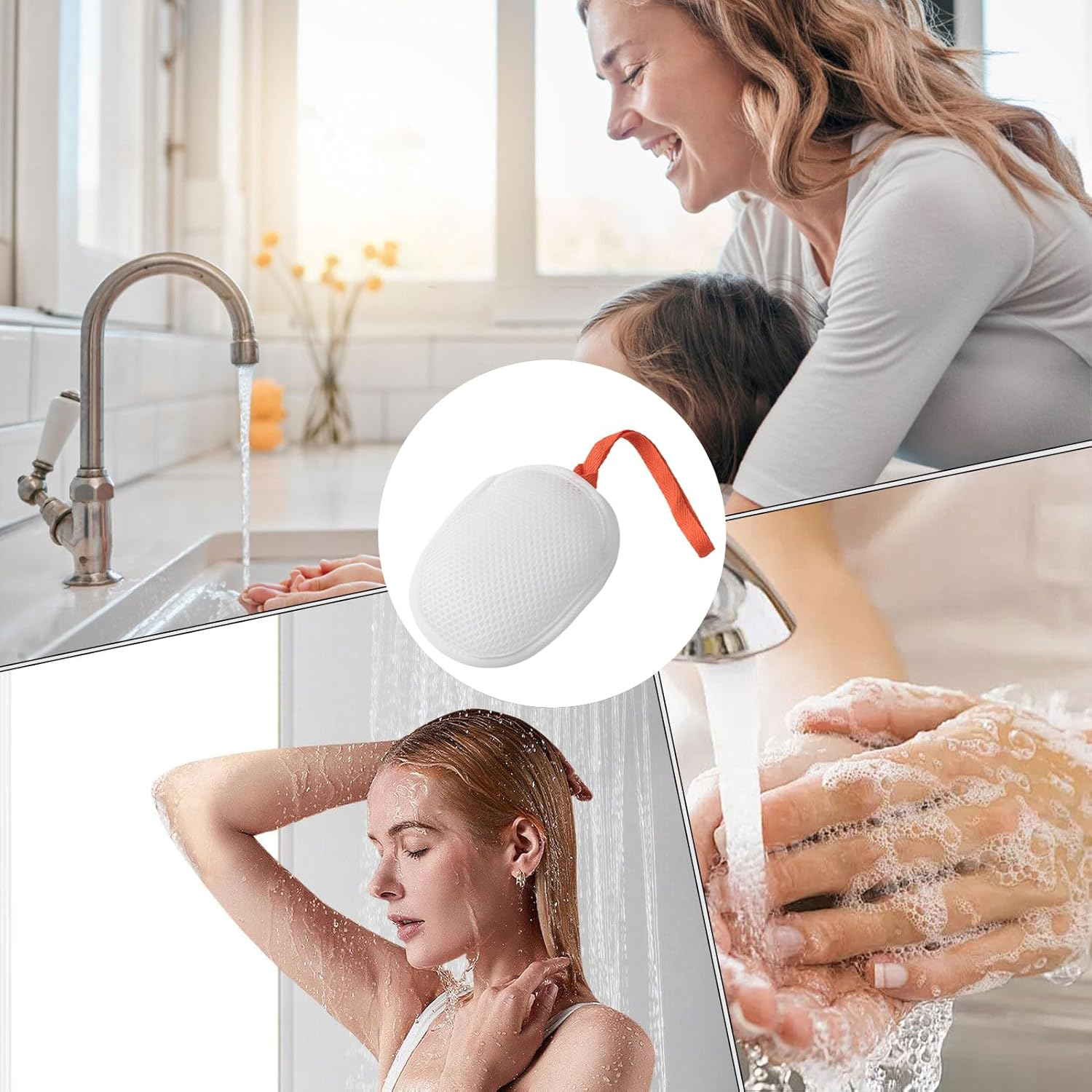 Soap Mesh Bag Foam - Bar Saw Plaser Pouch for Body Wash, Reusable Bags | Lightweight Scrubber Shower Bath Travel Gym Backpacking Hiking Outdoor Skin Cleansing Kit for Women image number 4