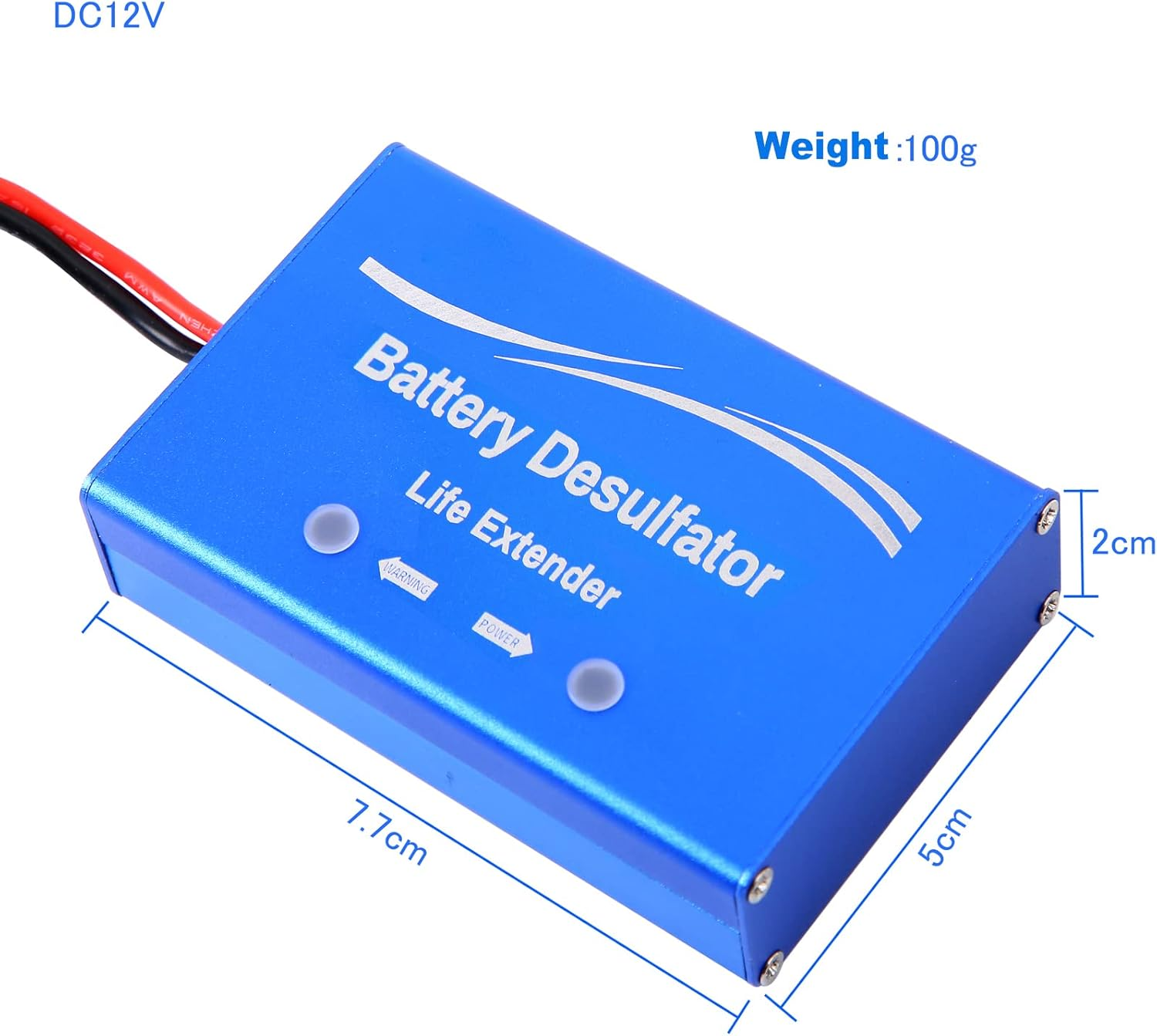 12V Lead Acid Battery Desulfator - Regenerates & Extends Battery Life - Waterproof Design - Removes Sulfation - 12V DC Input/Output - 20Ma Current Rating image number 1