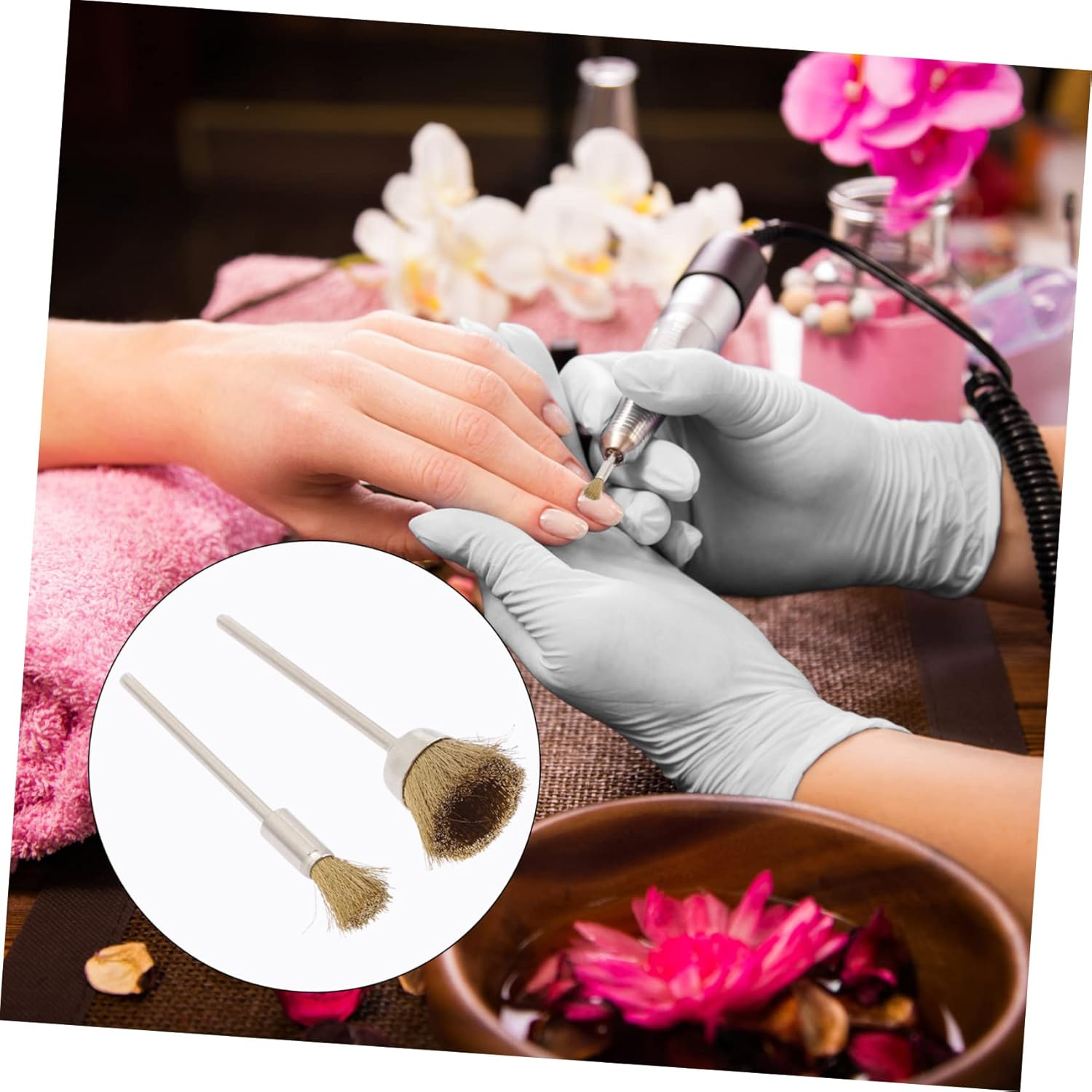 FRCOLOR 8Pcs Nail Drill Cleaning Brush Nail Drill Tools Cleaner for Manicure for Home image number 1