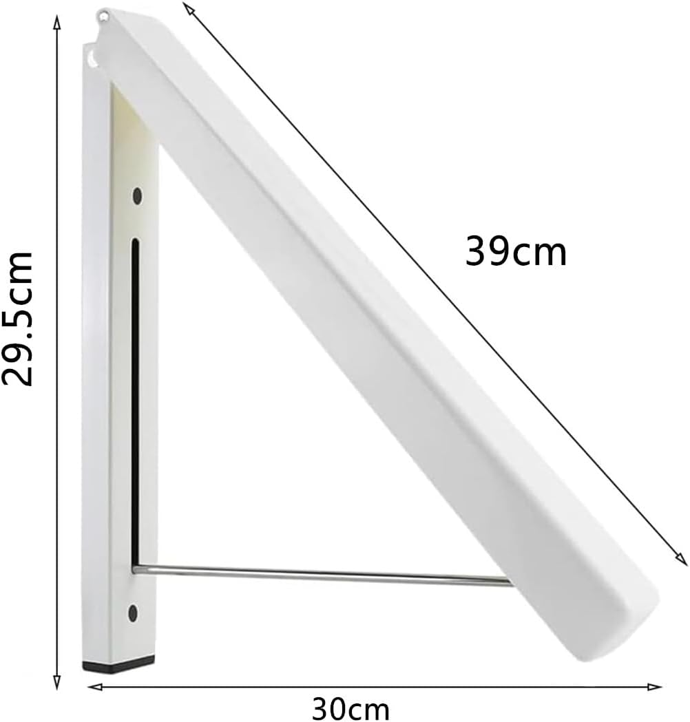 Foldable Drying Rack Wall Mounted Laundry Hanger Plastic Rounded Corners Laundry Racks for Laundry Room,Dryer Room, Home, Offices(White) image number 6