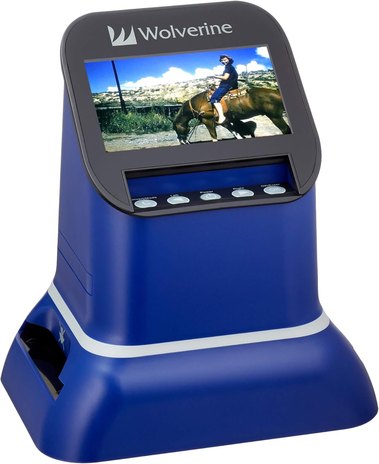 Wolverine F2D Saturn Digital Film & Slide Scanner - Converts 120 Medium Format, 127 Film, Library Film(Microfiche), 35Mm Negatives & Slides to Digital JPEG - Large 4.3" LCD W/Hdmi Output (Blue) image number 4
