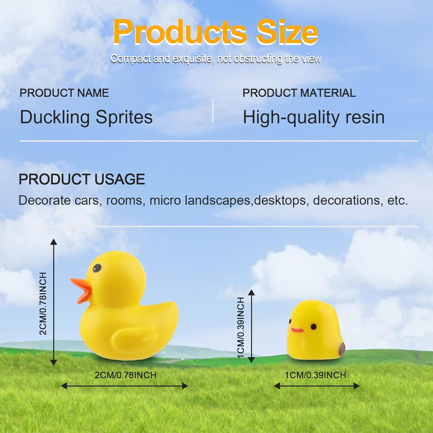 Cute Car Rearview Mirror Accessories, 20 PCS Mini Ducks Car Dashboard Decorations, Cartoon Animals for Automotive Interior Ornaments, Window Edges, Home Decors (Duck) image number 5