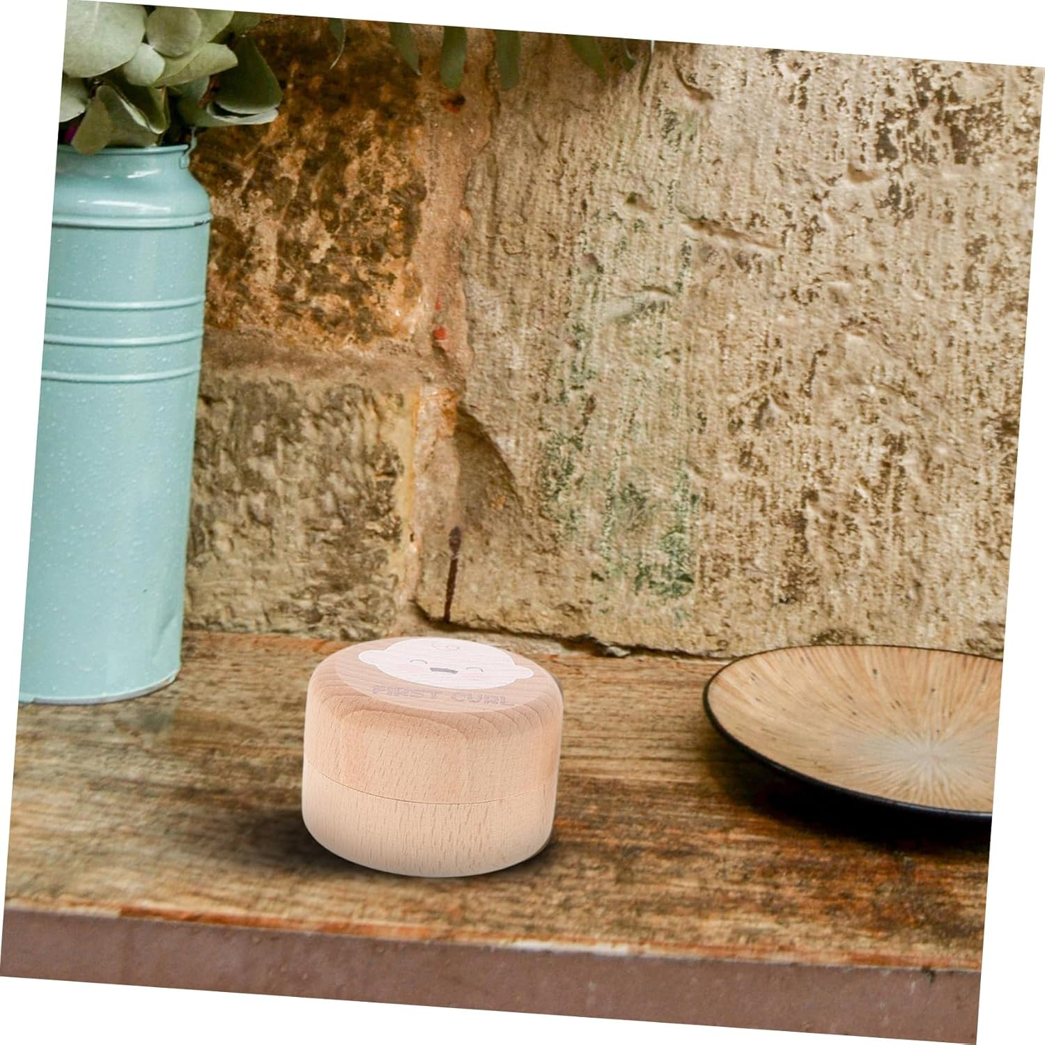 Wooden Tooth Keepsake Box Baby Tooth Storage Container for Boys and Girls 2Pcs Set round Solid Wood Baby Shower image number 6