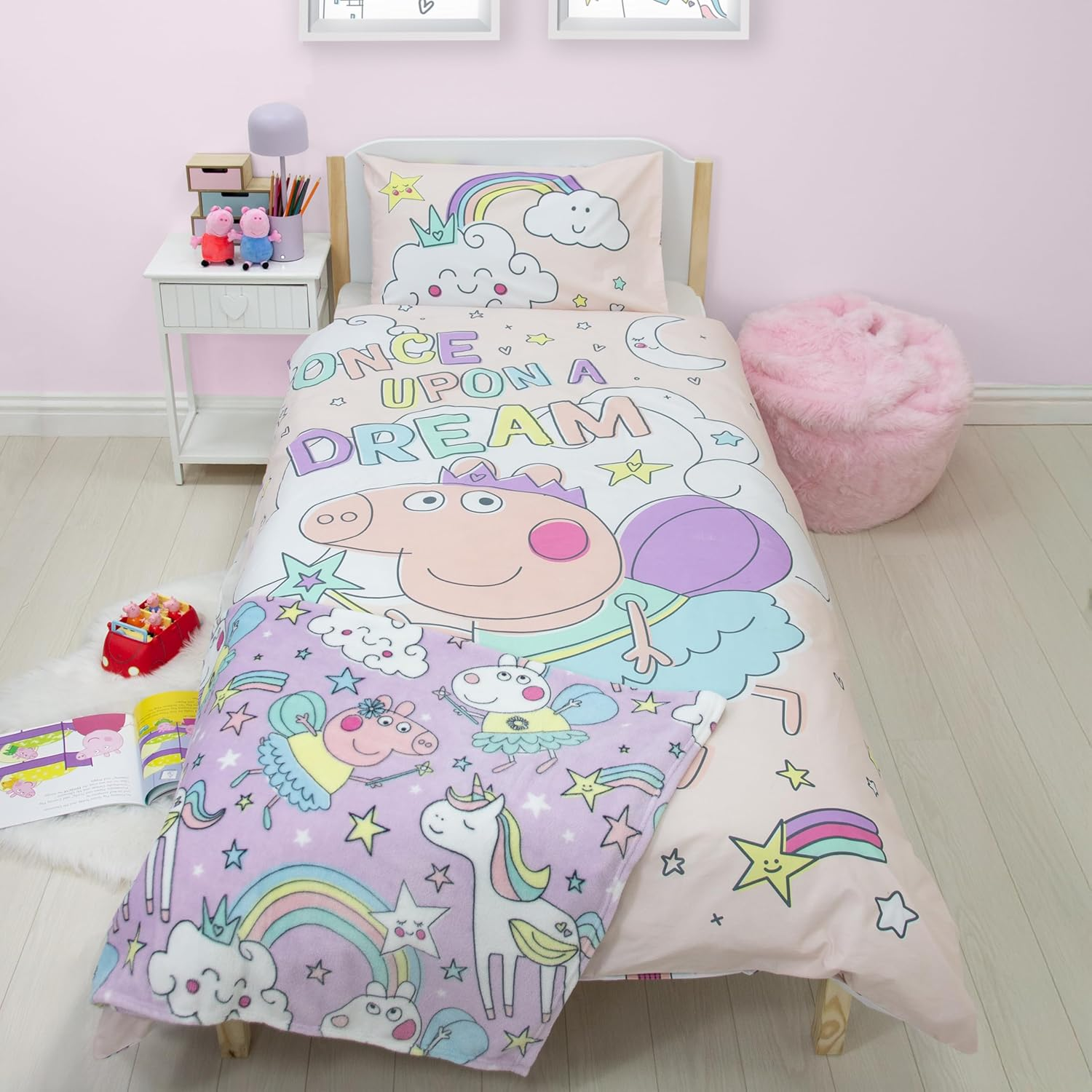 Peppa Pig Officially Licensed Bedtime Design Single Duvet Cover Set | Reversible 2 Sided Bedding Including Matching Pillow Case | Perfect for Kids Bedroom | Polycotton image number 4