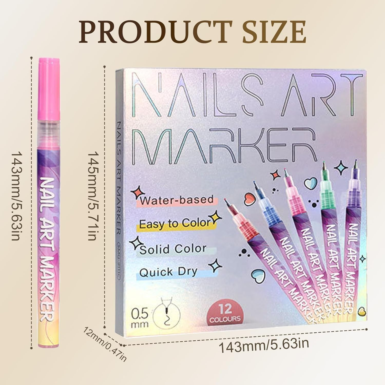 12 Colors Nail Art Pens Set, Nail Doodle Pens for Home Salon, Nail Art Markers Polish Pen, Nails Art Design, Manicure Nail DIY Decoration image number 5