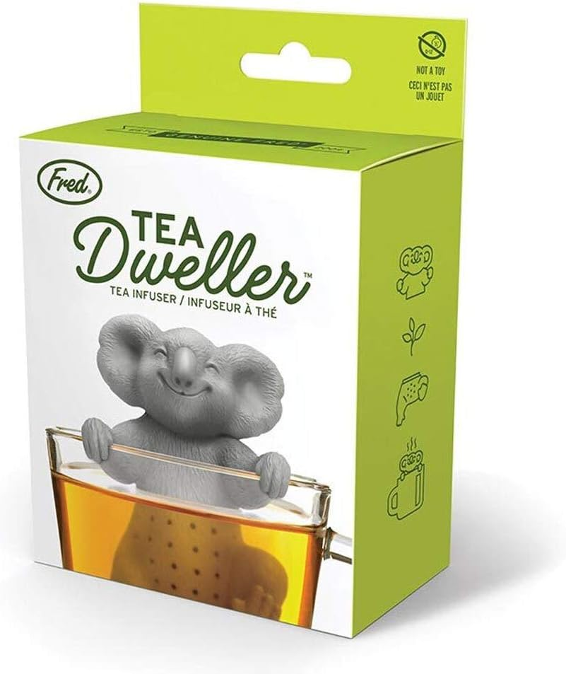 FRED Tea Infuser, Koala, 12X8X4.5Cm - Reusable Silicone Design, Hangs on Cup Rim, Fun Way to Brew Loose Leaf Tea at Home or Office