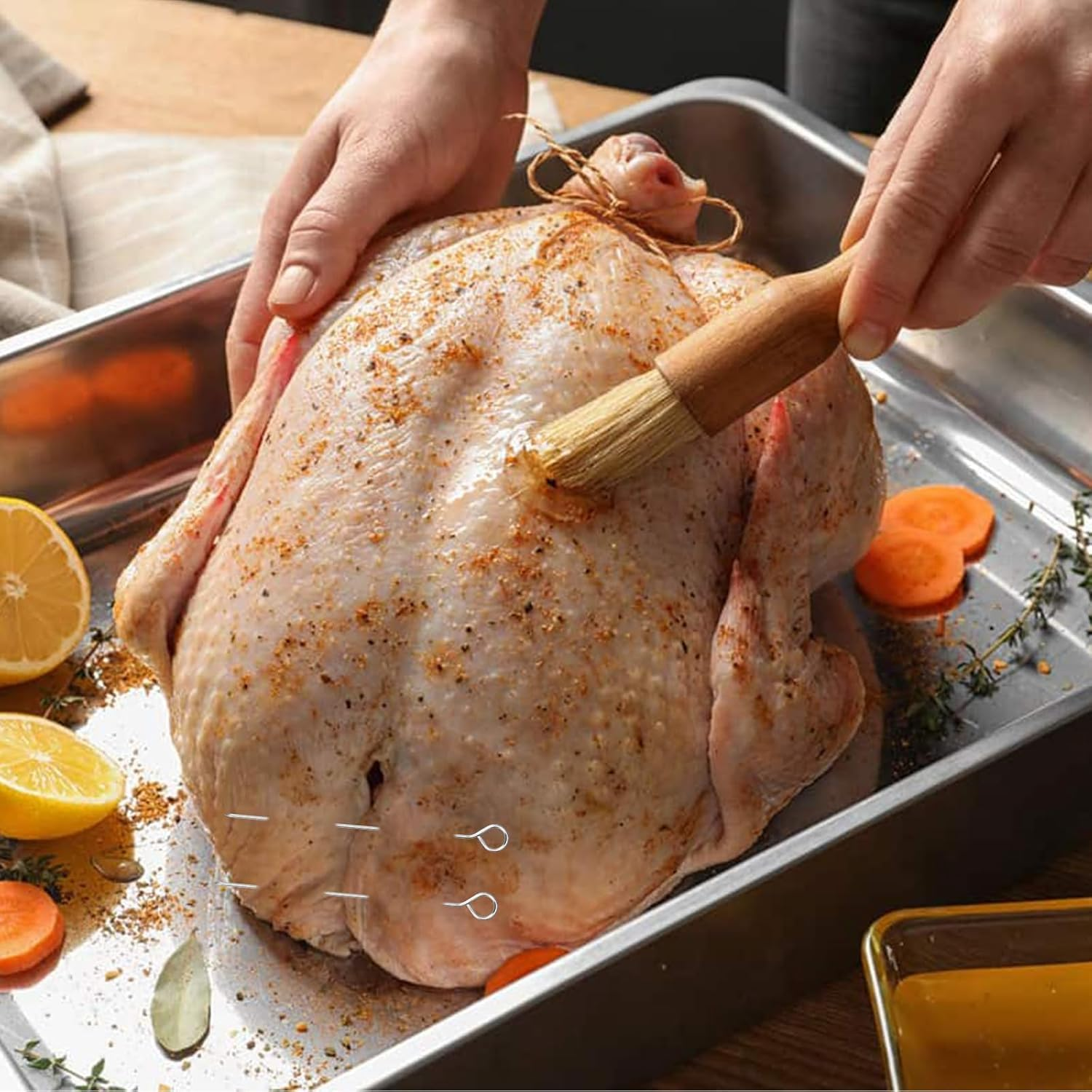 Pack of 60 Stainless Steel Kebab Skewers (15 Cm) - Metal Roulade Needles, Barbecue Skewers, Small Skewers for Roulades, Meat Skewers, Reusable for Barbecuing image number 4