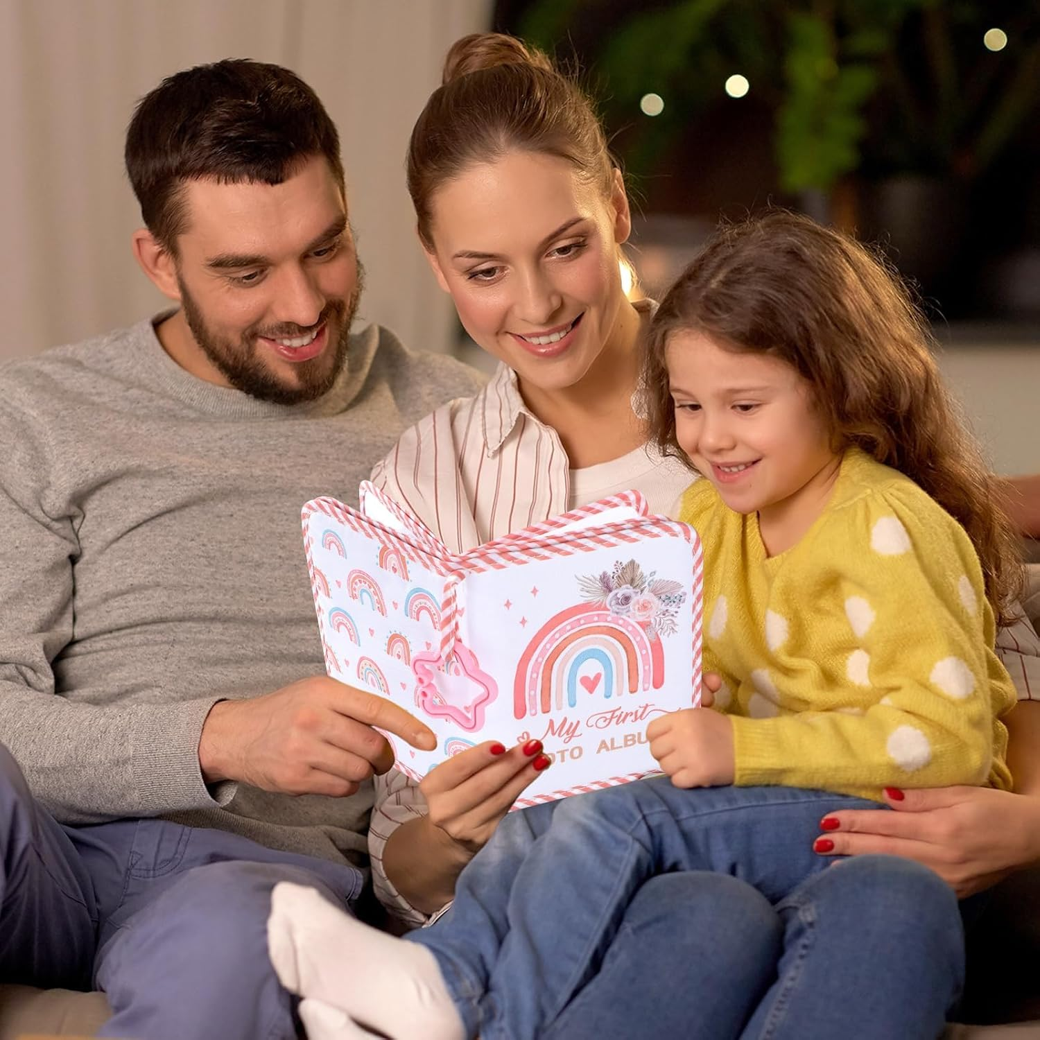 Baby'S My First Family Album Soft Photo Cloth Book Boho Rainbow My First Book of Photos Baby Memory Album Gift Holds 4X6 Pictures for Babies Newborn Toddler & Kids Baby Shower image number 1