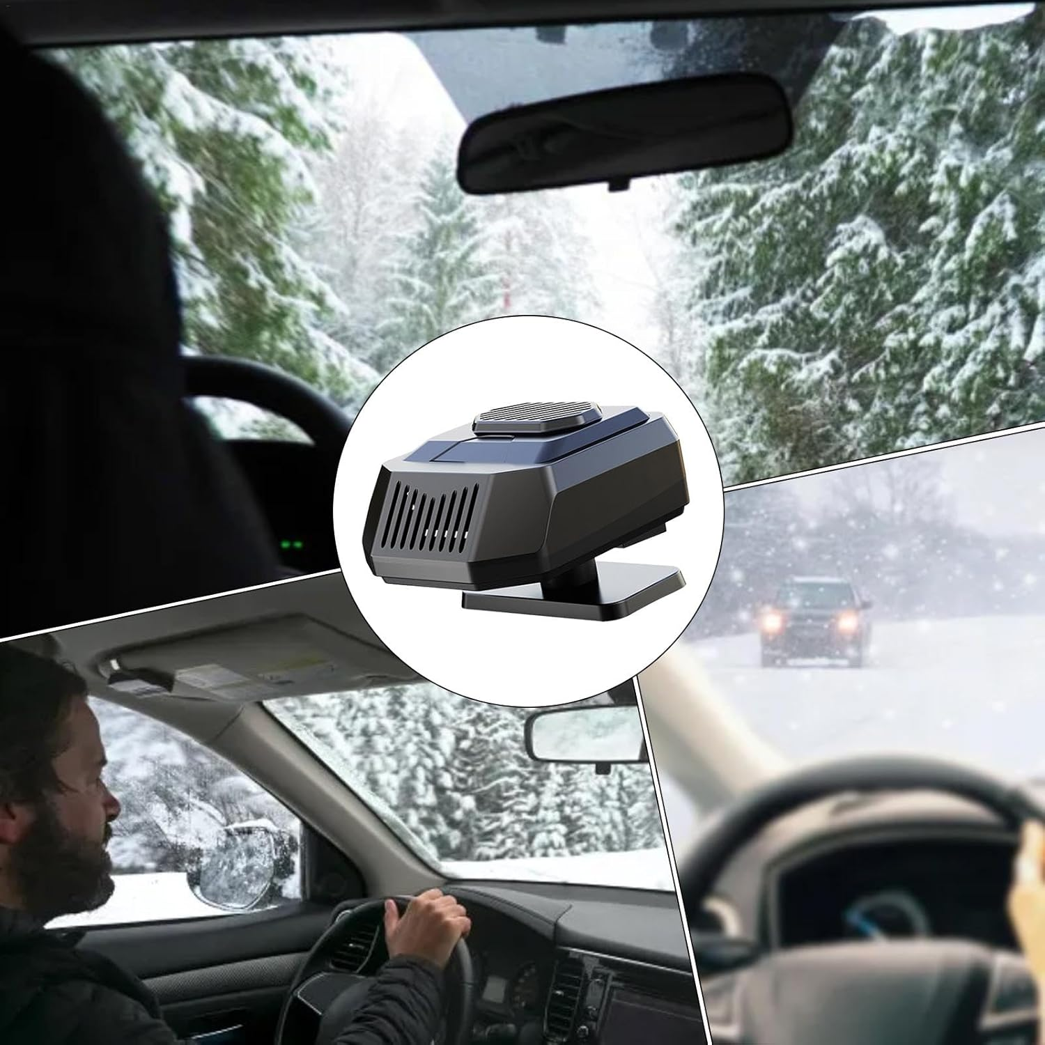 Tuxuseo Portable Car Heater, Car Heater for , 12V/24V Window Defroster Portable Car Heater, Adjustable Fan, Electric Heater, Windscreen Defrost Defogger for and Truck image number 6