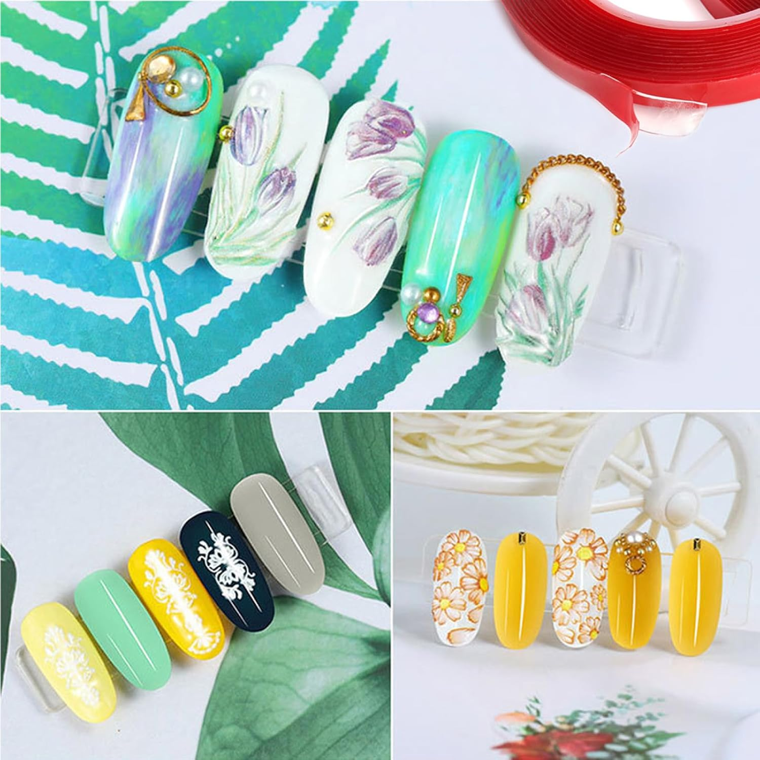 Labymos Double Side Adhesive Nail Art Tape Waterproof Removable Traceless Mounting Tape for Salon Nail Tips