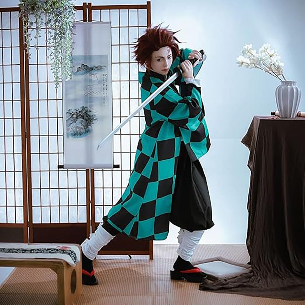 Adult Halloween Costumes for Women or Men Anime Cosplay Tanjiro Kimono image number 7