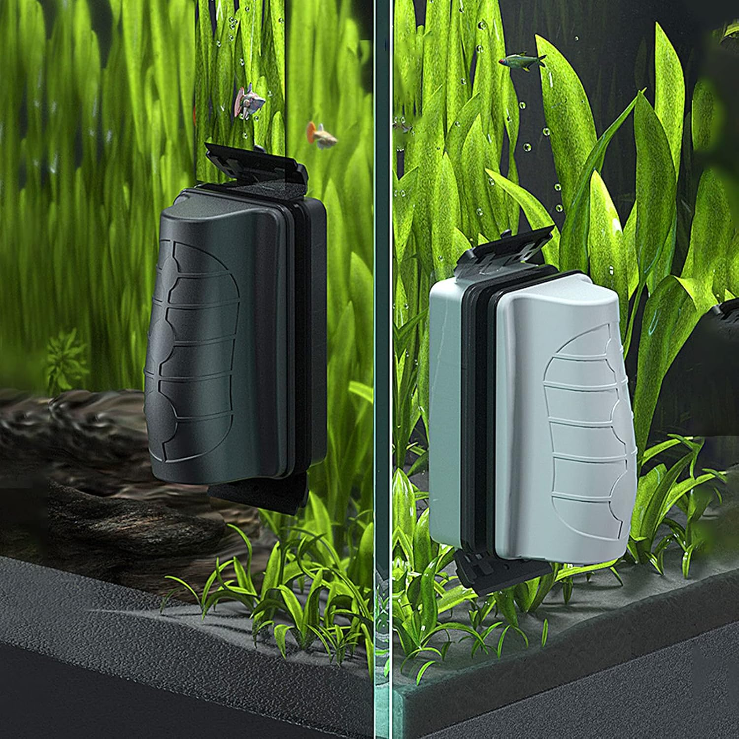 Magnetic Aquarium Glass Brush Frosted Magnetic Freestanding Aquarium Cleaner Deep Cleaning Algae Remover (Black) image number 5