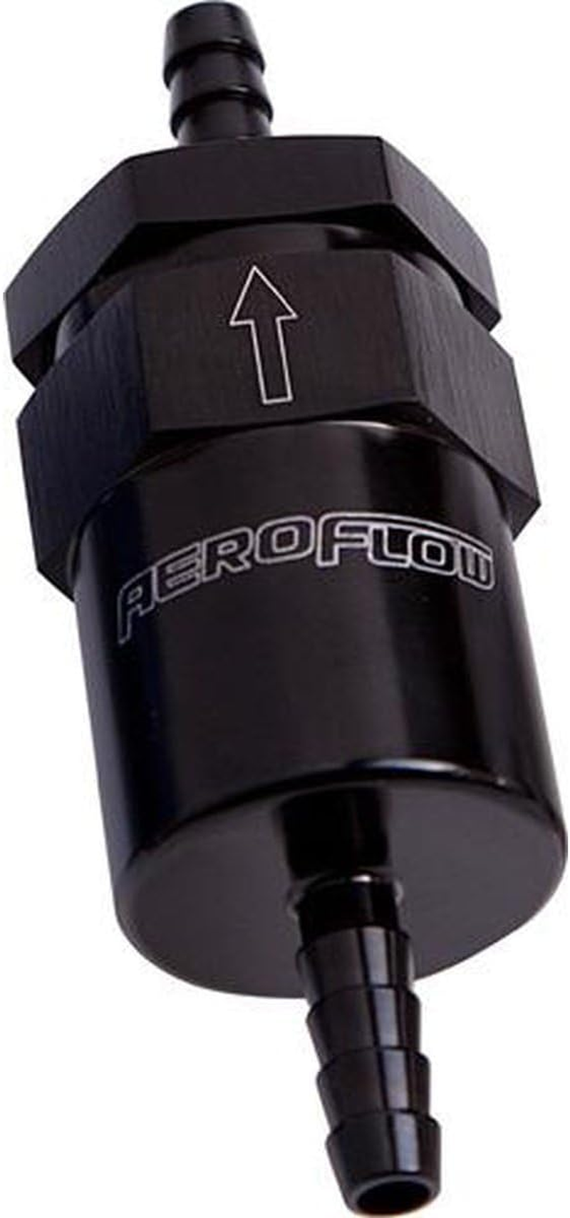 Aeroflow AF610-06BLK Billet Fuel Filter 3/8" Barb Black