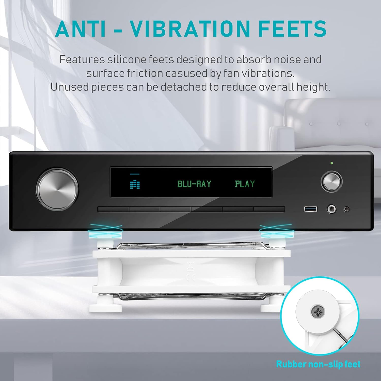 ANEXT, 120Mm USB Computer Fan White, 120Mm Fan, Silent Fan for Receiver DVR Playstation Xbox Computer Cabinet Cooling, 2 Packs White image number 5