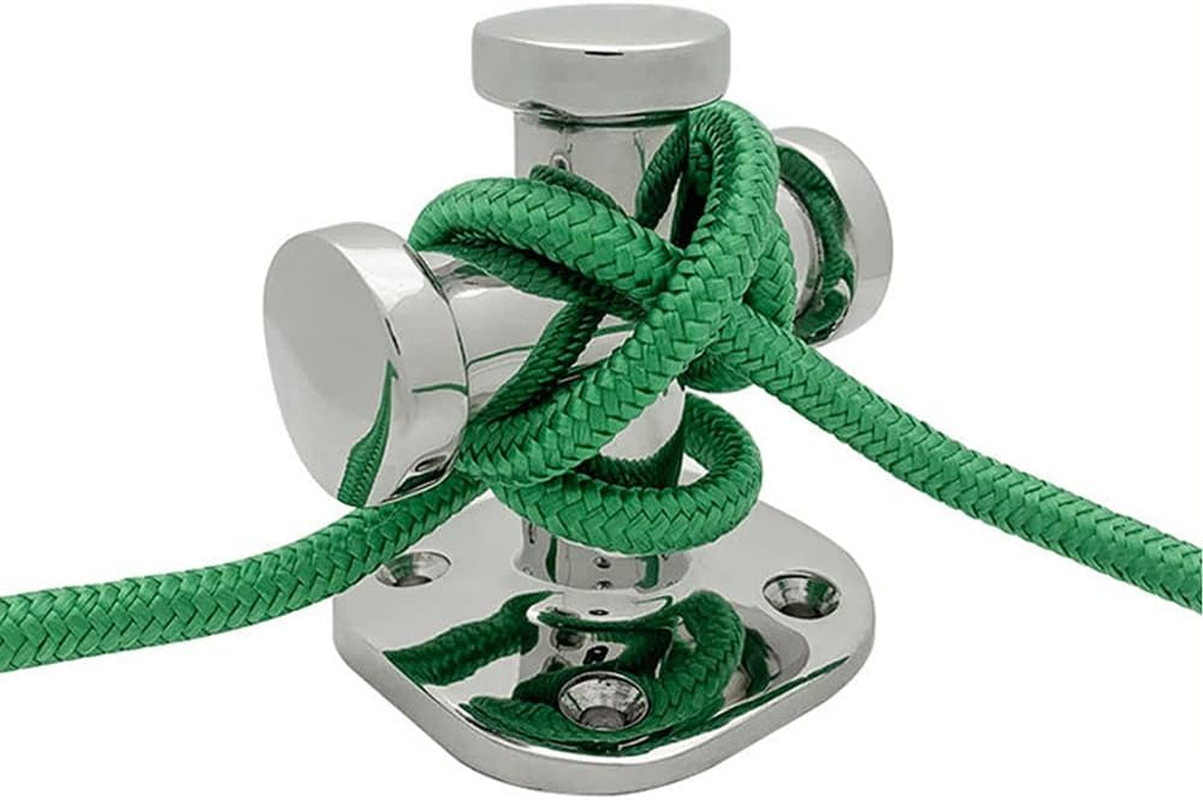 Single Cross Bollard Marine Mooring Bollard Heavy Duty Rope Cleat 316 Stainless Steel Rustproof Mooring Bit Cleat Deck Hardware for Boats Yachts Auto 81 * 82Mm image number 4