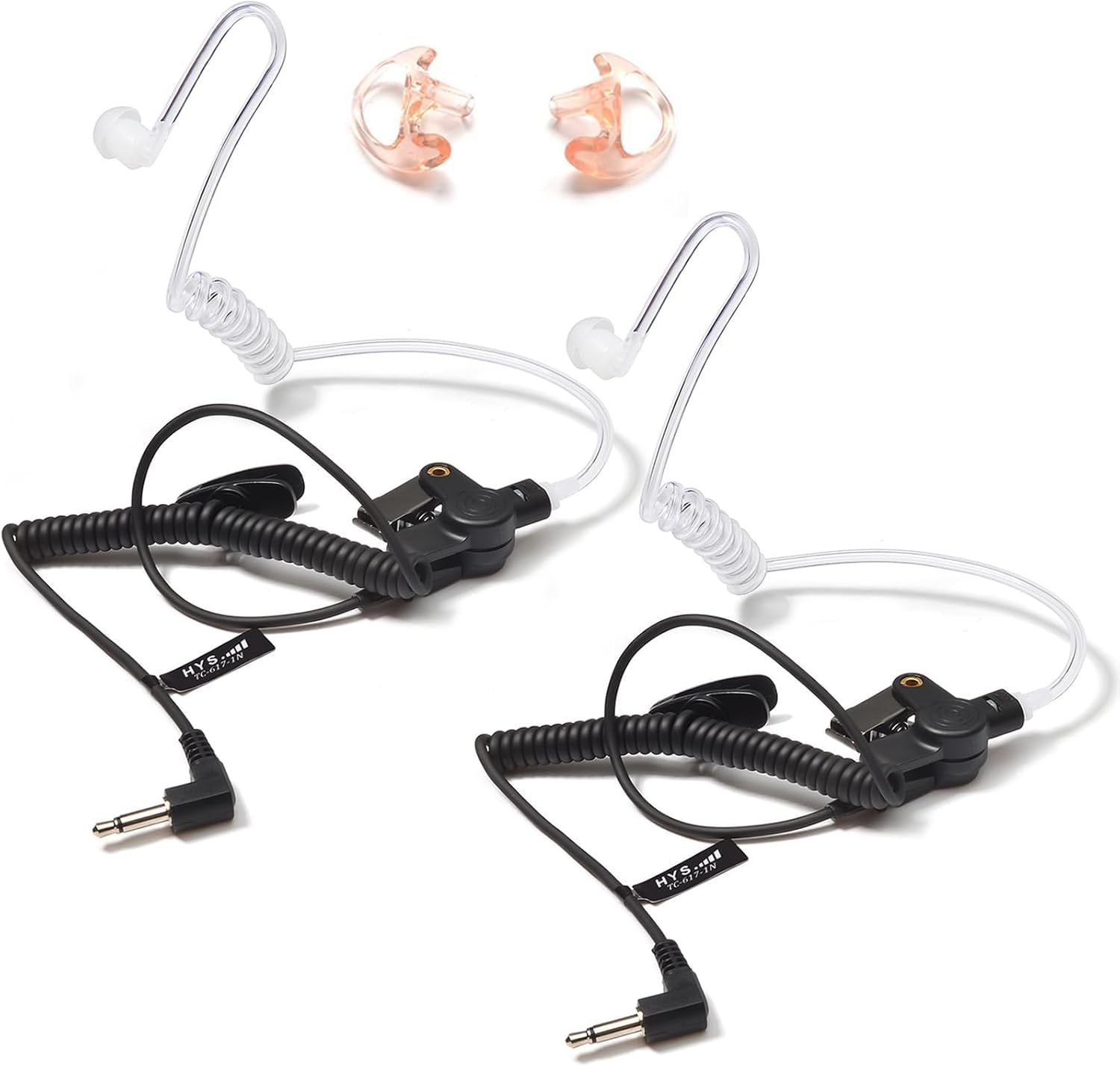 HYS 3.5Mm Police Listen Only Acoustic Tube Earpiece with One Pair Medium Earmolds for Speaker Mics image number 6