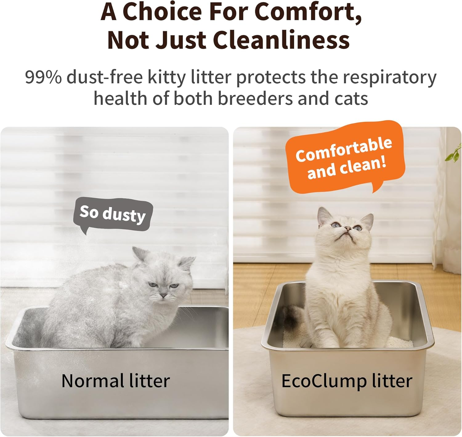 Ecoclump Tapioca Corn Cat Litter 10KG(14.3L), Tight Clumping Non-Stick Kitty Litter, 99% Dust Free Health for All, Natural Clean Scent Low Tracking Formula, Eco Friendly & Loved by Cats image number 3