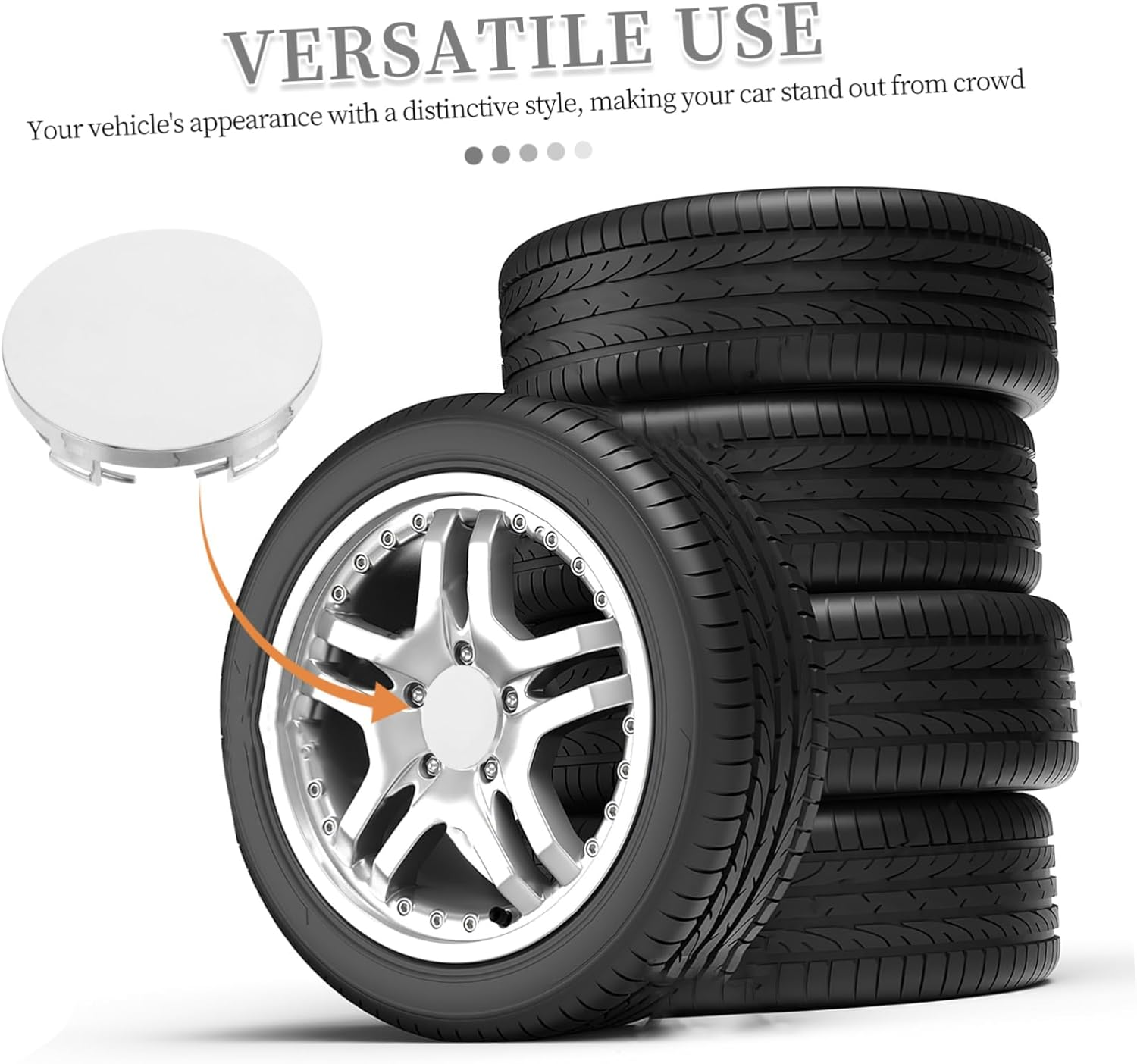 CLISPEED 4Pcs Car Rim Center Hub Caps Wheel Cover Replacement Automotive Wheel Hub Covers for Car SUV Truck Rv image number 4