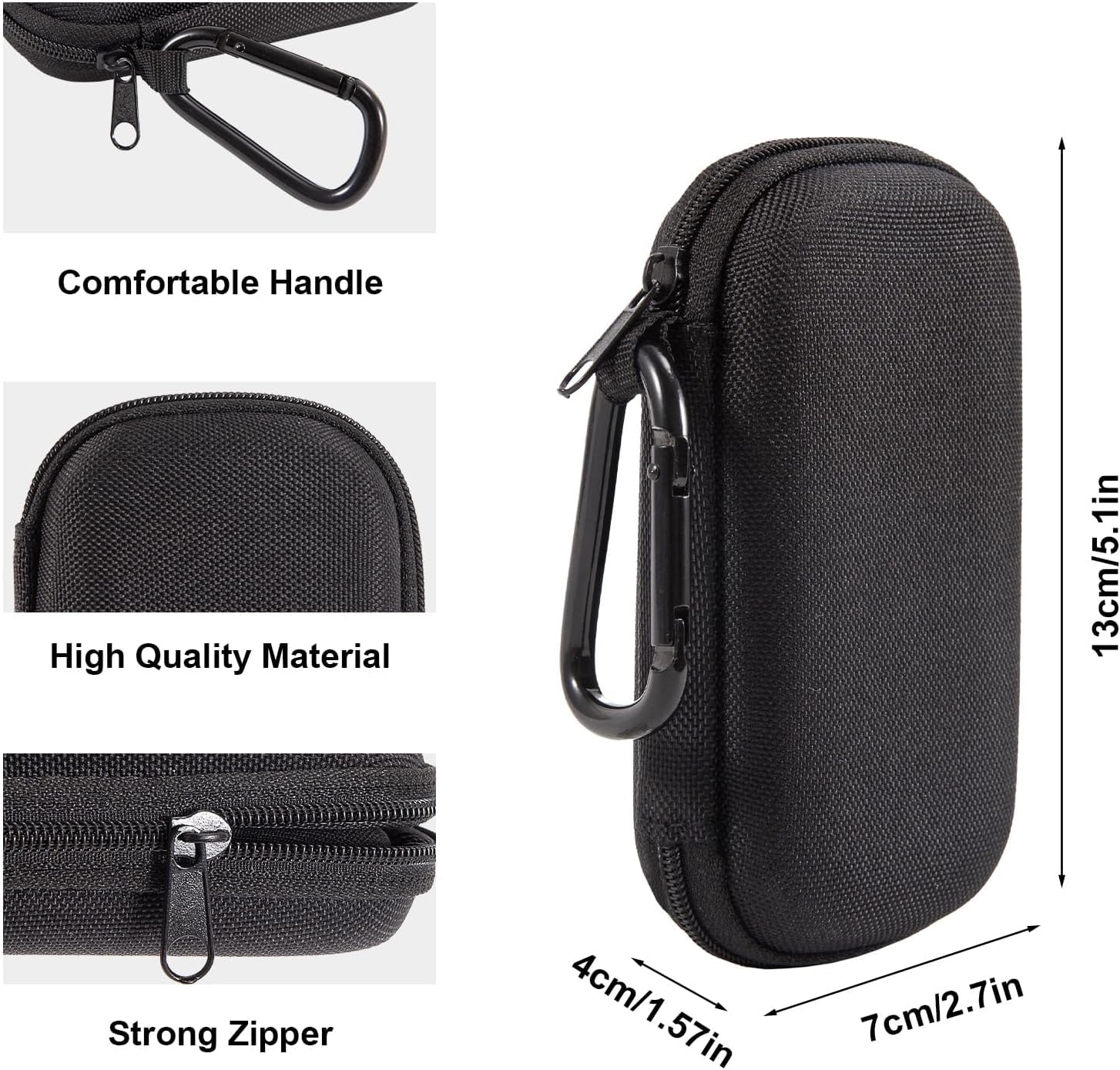 Heart Monitor Case for Alivecor Kardiamobile 6L/5L ECG/EKG &ndash; Lightweight Protective Carrying Case with Pill Box & Keychain, Compatible with Apple & Android Devices (Case Only) image number 3