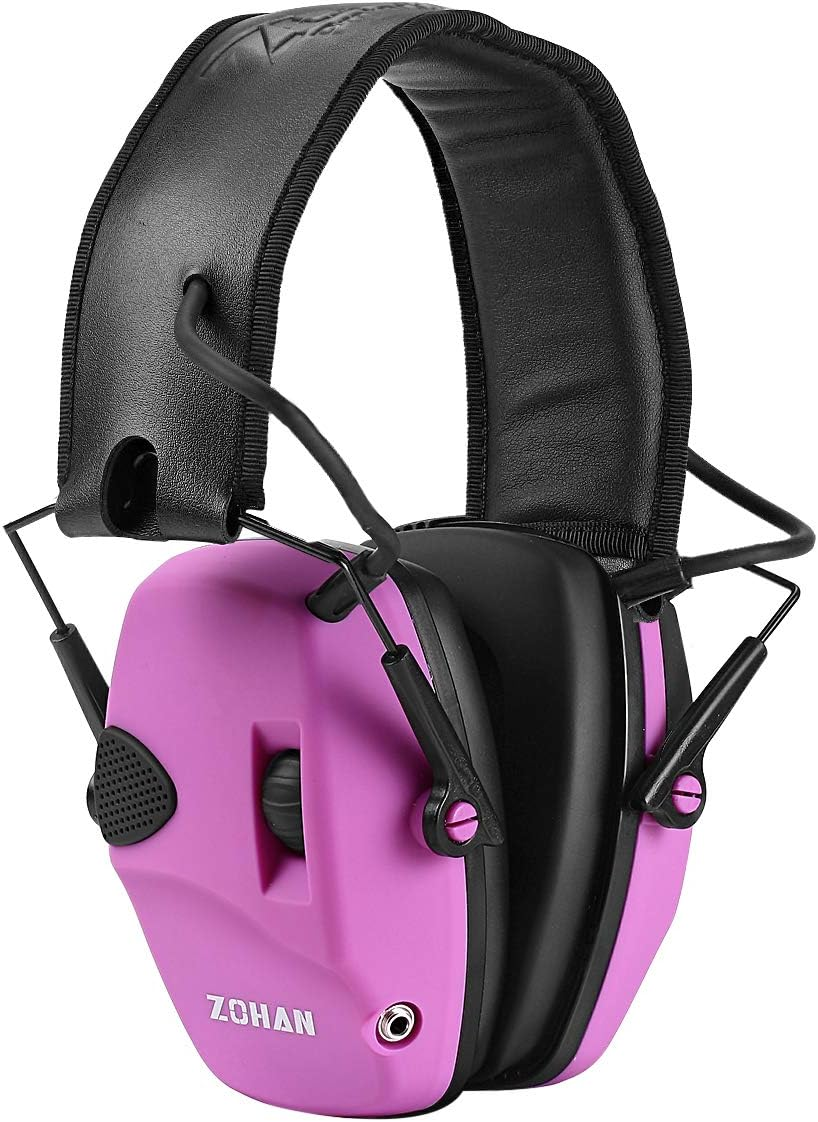 ZOHAN EM054 Electronic Ear Protection for Shooting, Ultra Slim Profile Earmuff for Shooting & Hunting - Nrr22Db - Pink