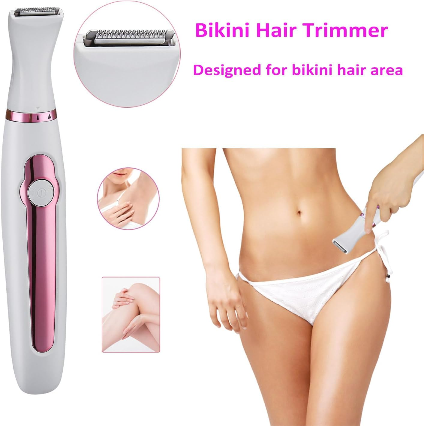 Bikini Trimmer for Women, Pubic Hair, 5-In-1 Electric Women'S Razor Trimmer for Bikini Area, Armpit, Armpit, Armpit, Body, Facial Hair and Eyebrows, Eletctric Razor, Rechargeable Waterproof image number 2