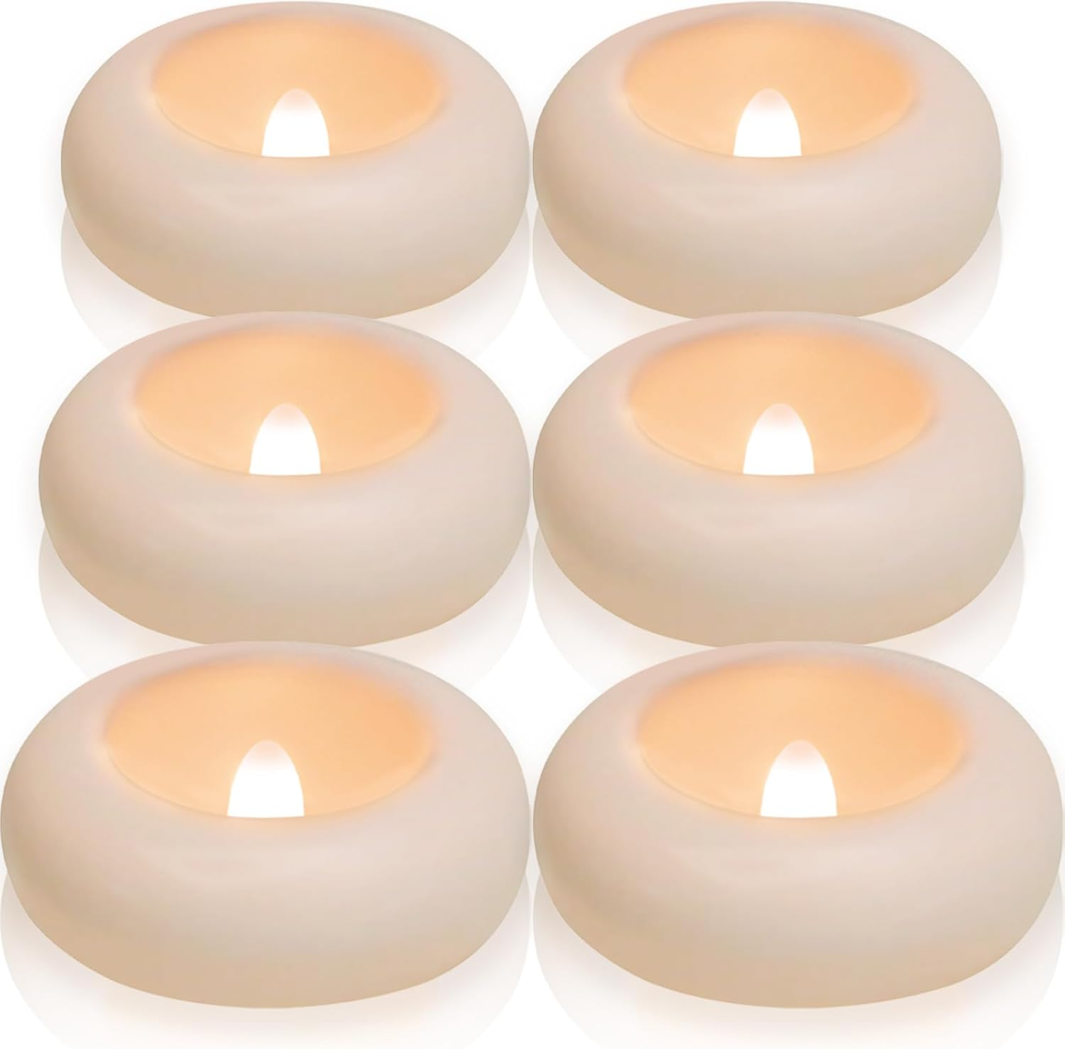 Neween 6Pcs Flameless LED Floating Candles Battery Operated, 120+ Hours Glow Time, 7 Cm Dia White Plastic Tealights, Cozy Light for Romantic Pool/Bathtub/Hot Bath/Wedding Centerpiece Decor image number 1