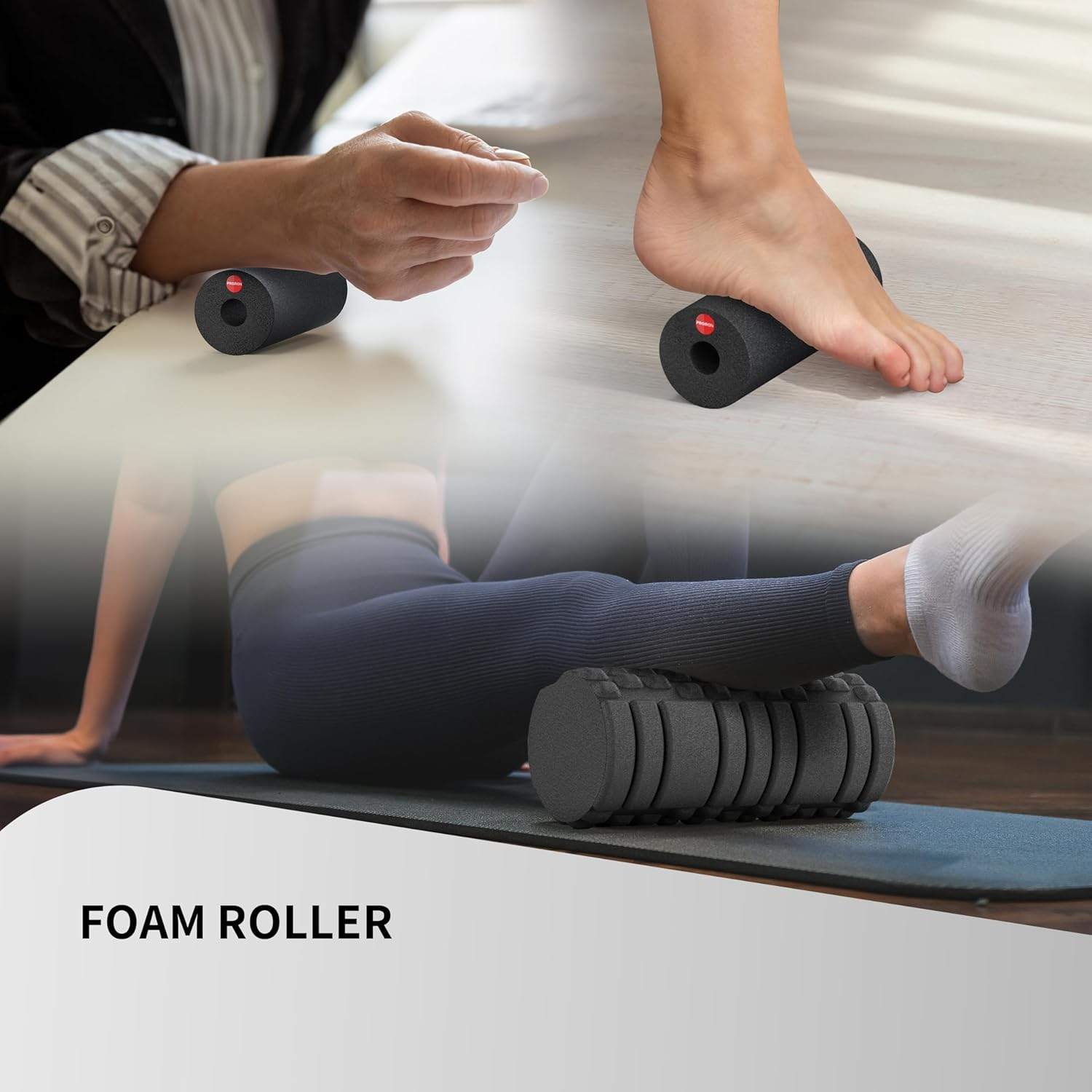 PROIRON 5 in 1 Foam Roller Set for Deep Tissue EPP Muscle Massage, Trigger Point Fitness Exercise Patented Foam Roller, Massage Roller, Massage Ball, Peanut Massage Ball,Mini Rolle for Whole Body Release(Black) image number 3