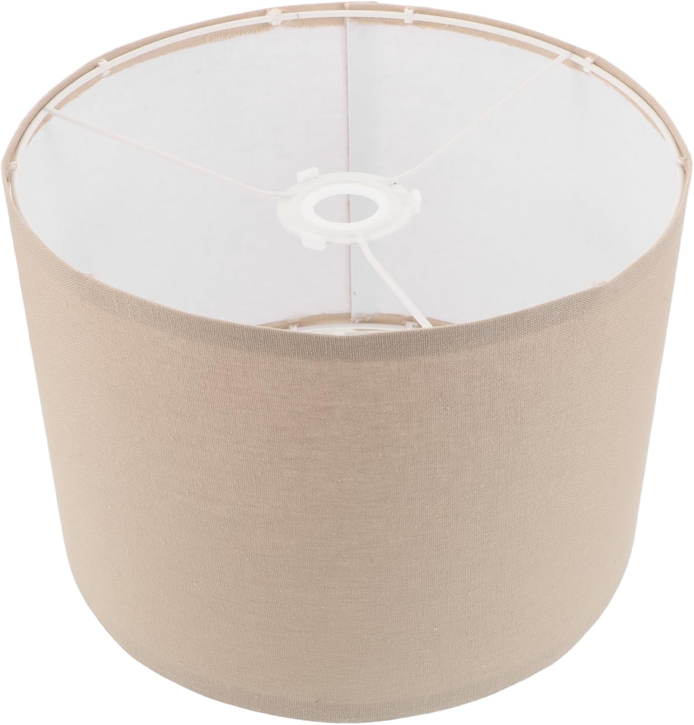 Levemolo Faux Linen Table Drum Lampshade Replacement Cylinder Lampshade Fabric Lamp Cover for Bedroom Living Room Bedside Side Table Lamp Khaki