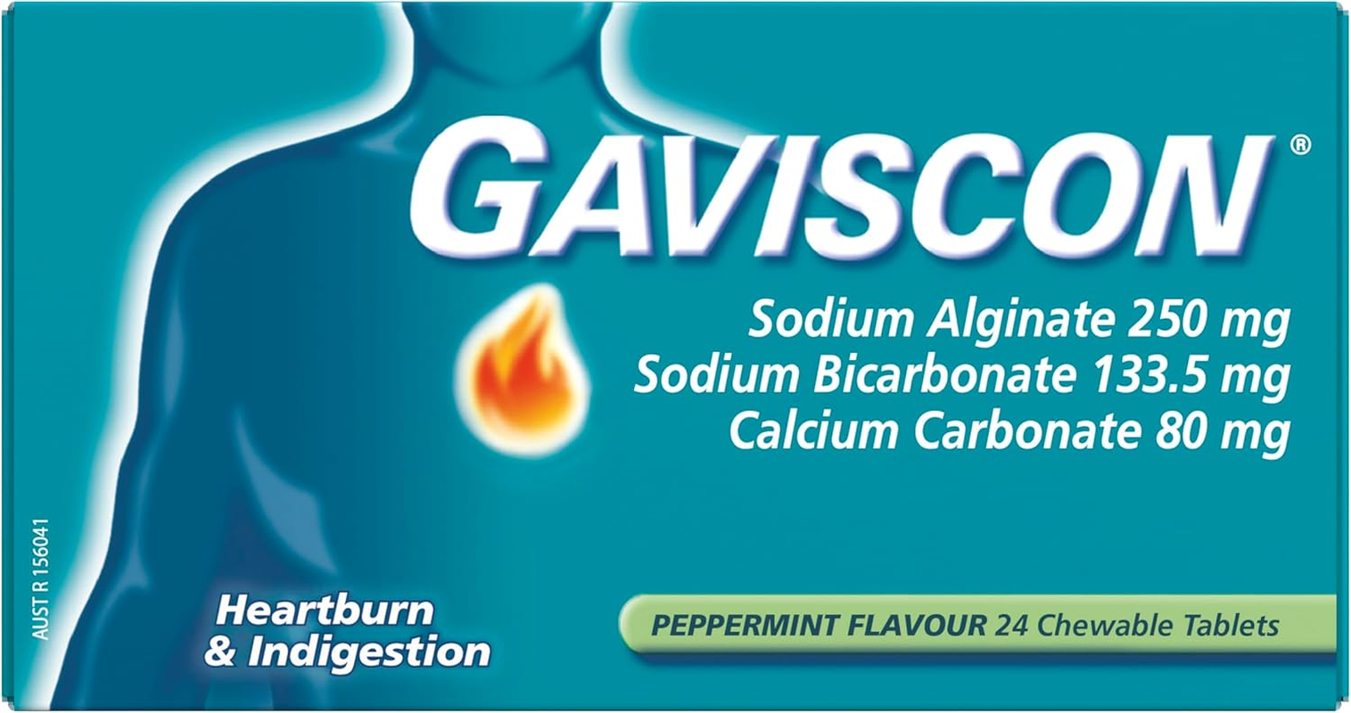 Gaviscon Chewable Peppermint Heartburn & Indigestion Relief Tablets (Count of 24) image number 2