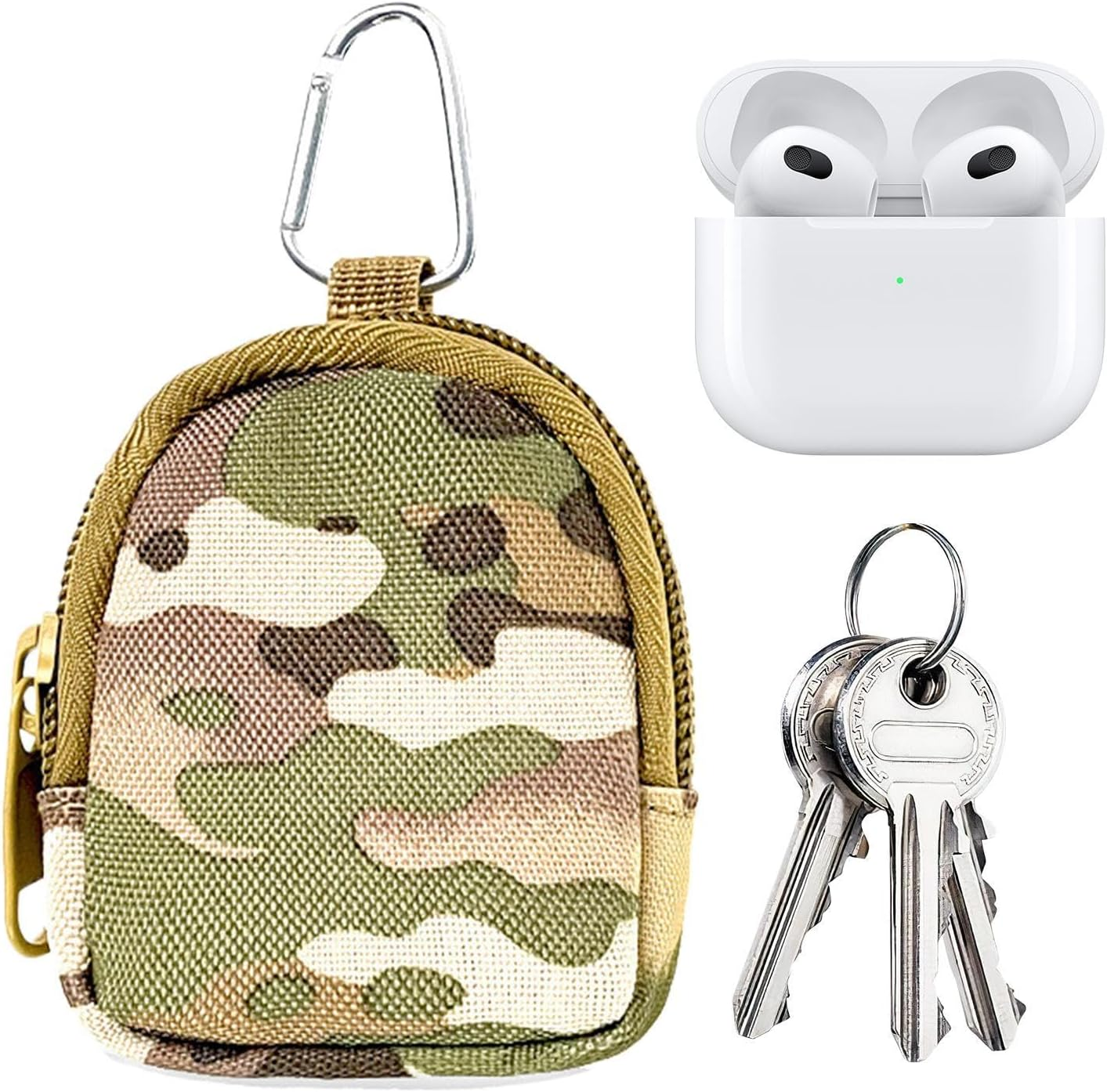 Small Bag Keychain, Small Bag for Backpack | Small Backpack Coin Purse | 8Cm/3.15" Small Bags Accessories, Cute Zipper Wallet Bag for Key, Mo, Khaki, Consulte La Descripci&oacute;n, See Description