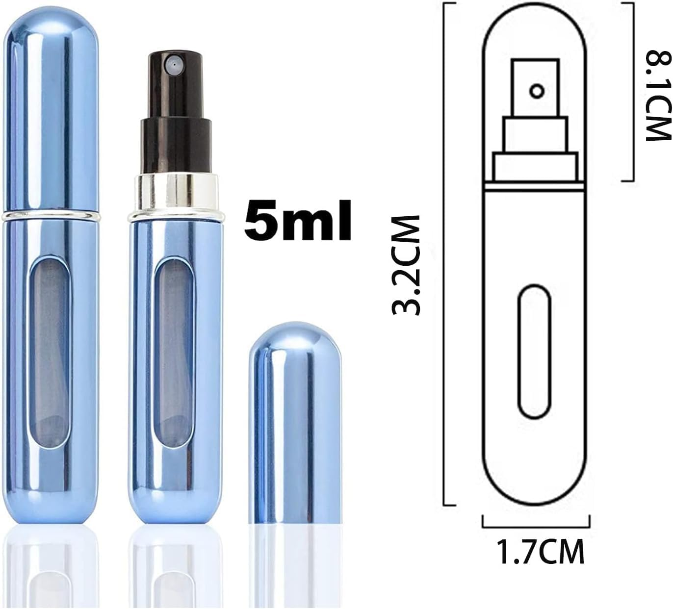 Refillable Perfume Atomizer Bottle with Travel-Sized Mini Spray Bottles, Empty Perfume Spray Bottle Kit, and Cologne Dispenser Portable image number 3