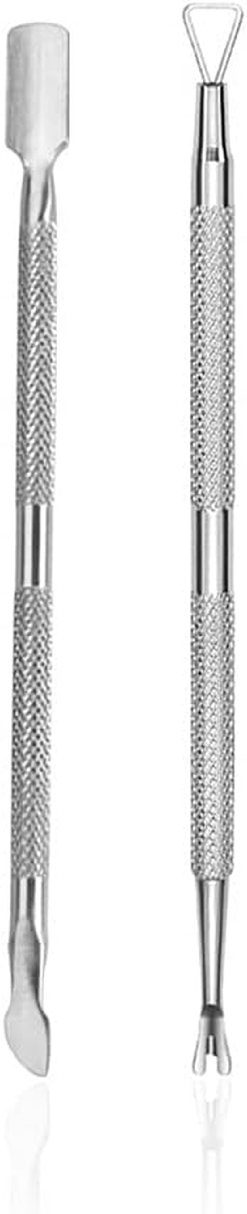 FULINJOY 2PCS Stainless Steel Cuticle Pusher and Cutter, Dual Head Cutter and Trimmer Manicure Tool Set for Fingernail and Toenail image number 5