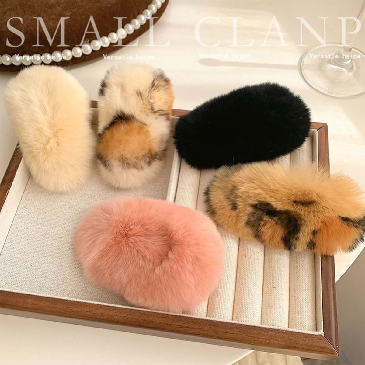 4Ps Women'S Autumn Winter Hair Clips Plush for Styling Large Duckbill Hair Clips Thick & Thin Hair Accessory image number 5