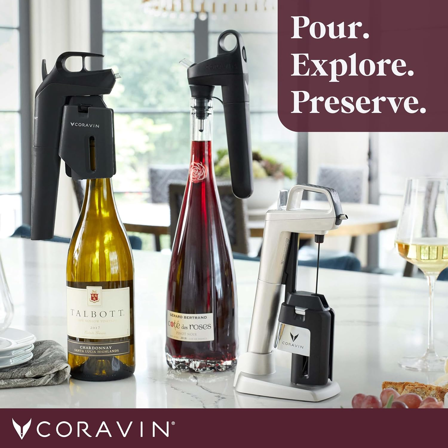 Coravin Timeless Three+ Wine Preservation System, Black image number 1