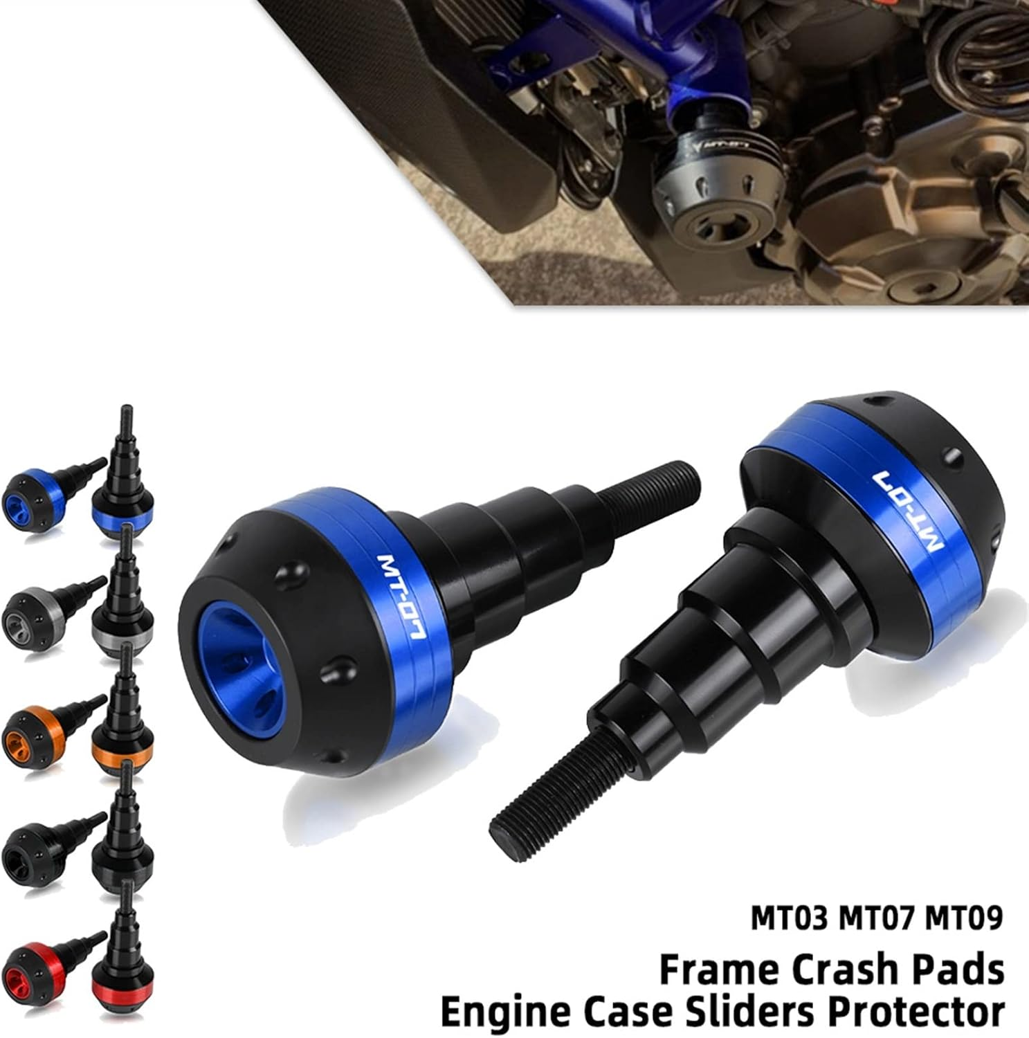 Motorbike Frame Sliders Motorcycle Accessories for Yamaha MT-03 MT03 MT 07 MT-09 2015 2016 2017 2018-2020 Frame Crash Pads Engine Case Sliders Protector (Color : Gray, Size : MT09 10MM)