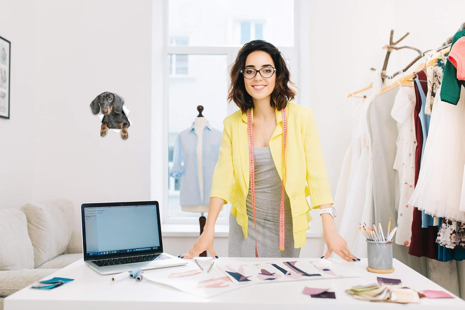 Winston & Bear Dachshund Wall Decals - 2 Pack - Sausage Dog Toilet Sticker - 3D Wiener Dog Car Sticker - Dachshund Lover Gift Pack image number 5