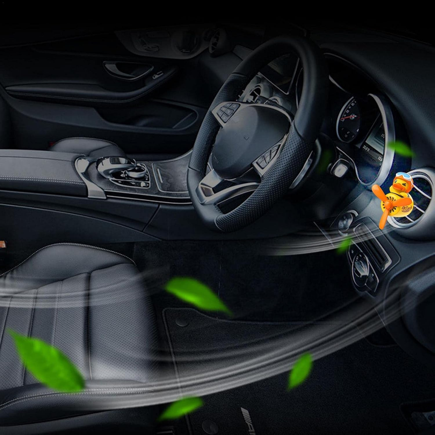 Qzjijosen Car Air Fresheners,Cute Bear Pilot Car Diffuser Rotating Propeller Air Outlet Vent Fresheners,Aromatherapy Ornament Car Accessories (Yellow Style) 1.0 Count