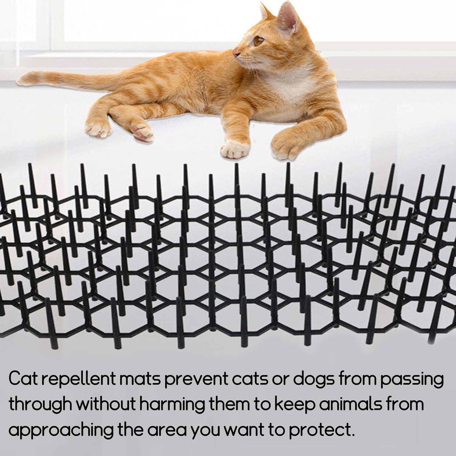 Thorn Grid against Cats, 15 Pieces Cat Mat with Spikes, Thorn Grid, Animal Barrier against Cats, Animal Repellent, Scat Spike, Animal Barrier, Thorn Grid, Cat Repellent for Cats, Rabbits, Birds image number 6