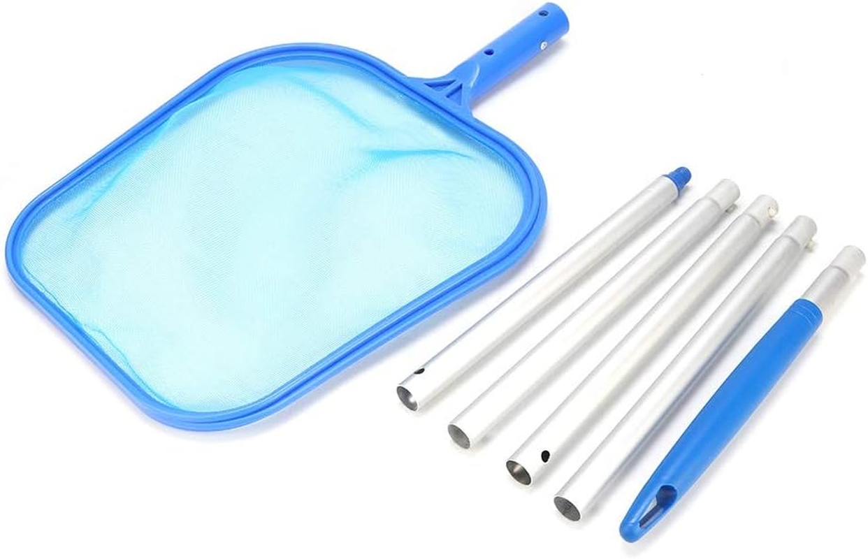 Pool Leaf Skimmer Pool Net Rake with 5 Extension Poles for Swimming Ponds Hot Springs Baths and Large Fish Tanks image number 1