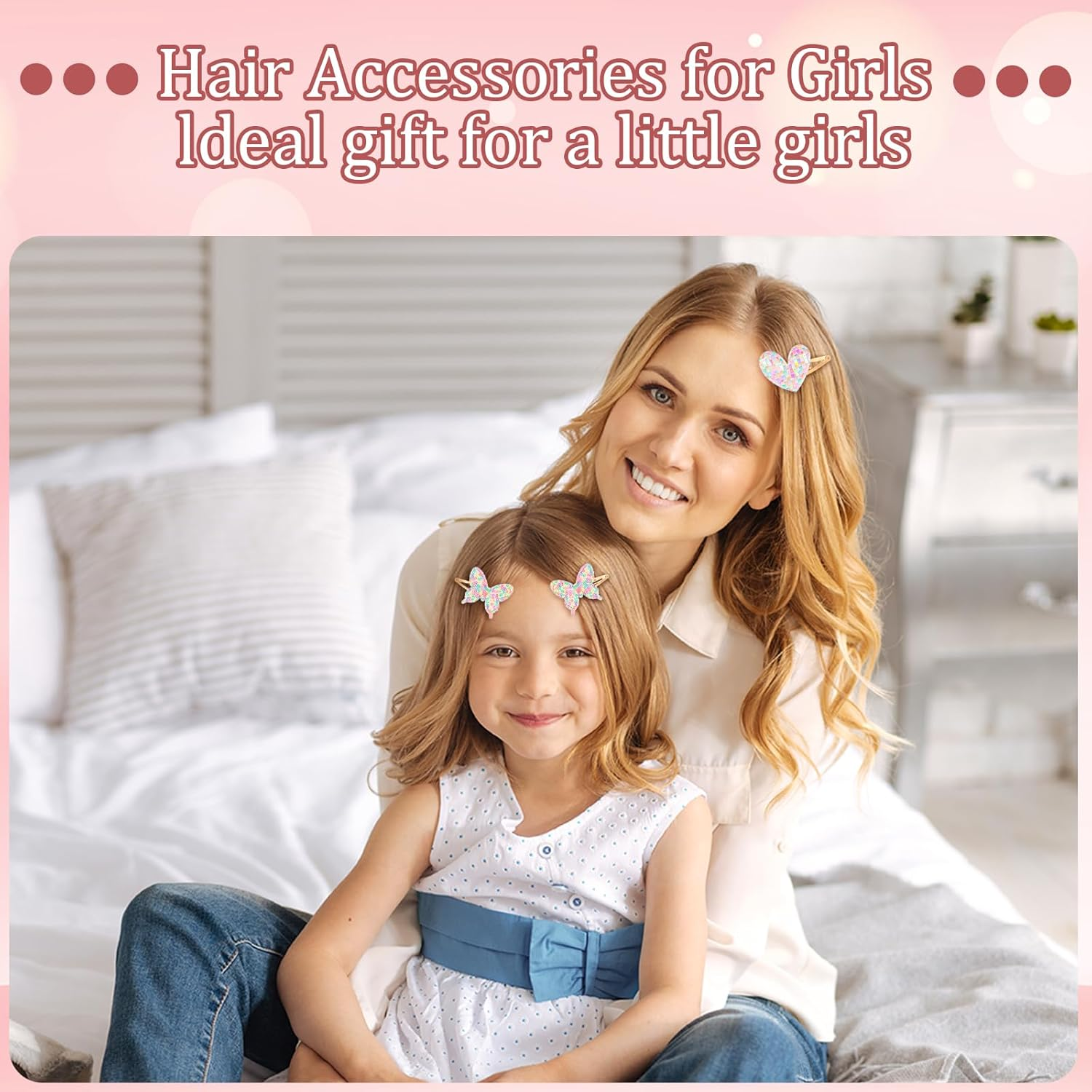 YUXIANLB Gingbiss Hair Clips Colorful Hairpin Metal Cute Snap Accessories for Birthday Gift Styling Rainbow Hair Ties Sparkly Gift Flower Star Crown Heart Butterfly 16 Pcs