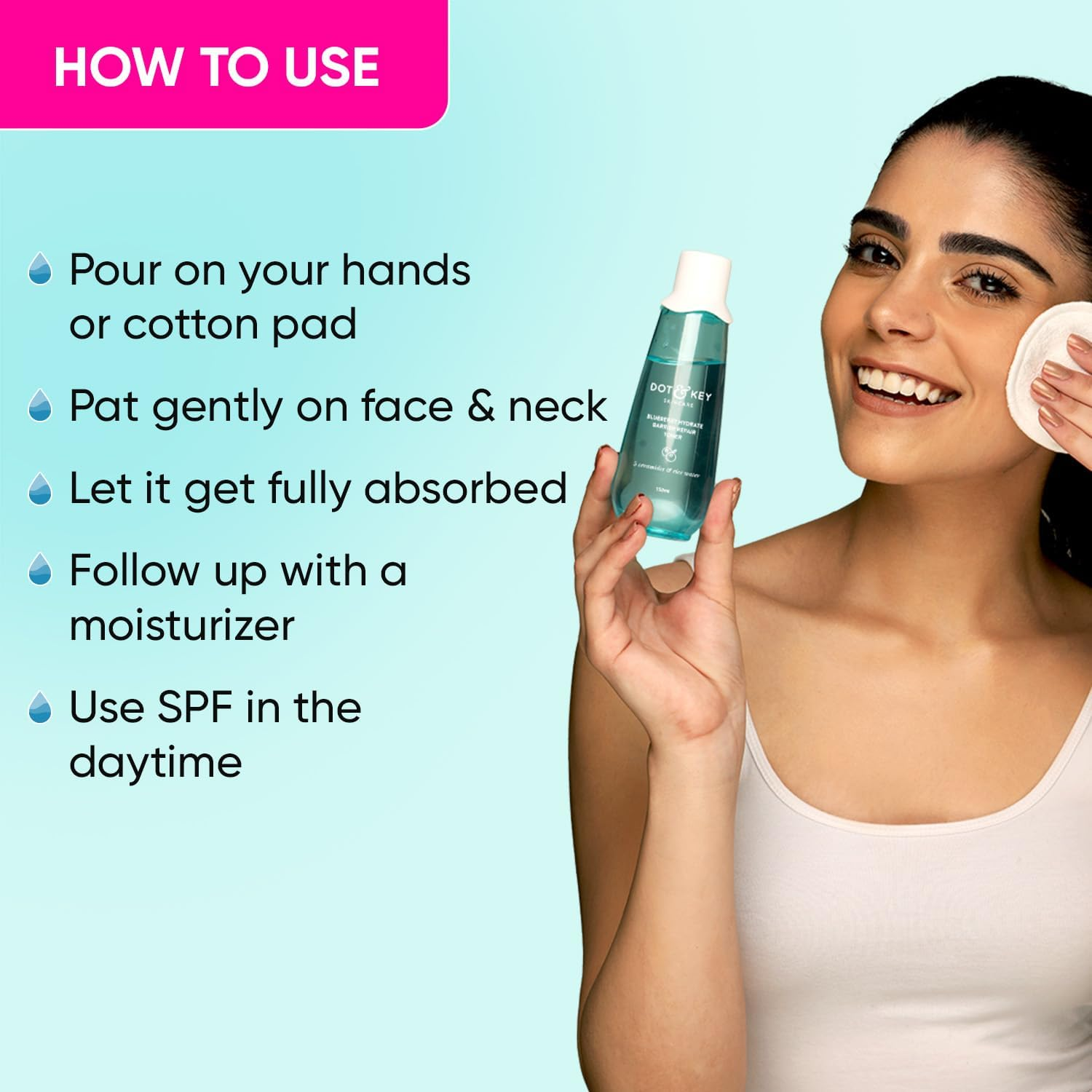 Dot & Key Rice Water Probiotics Hydrating Toner, 150Ml image number 4