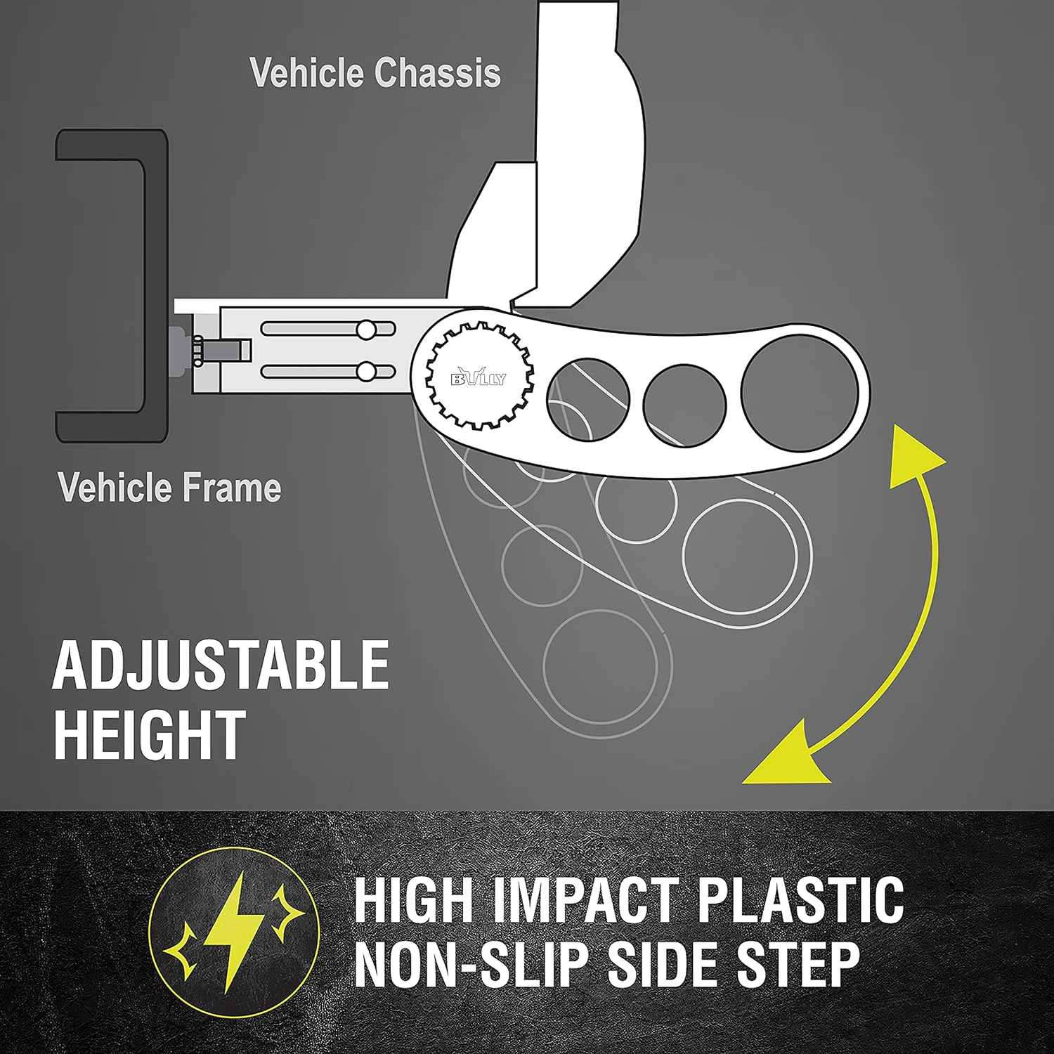 Bully BBS-1101S Black Bull Series Multi-Fit Adjustable Side Step image number 6