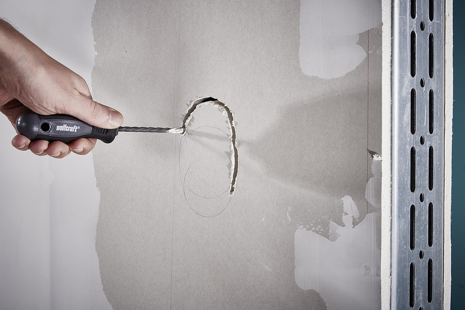 Wolfcraft 4031000 Hand-Keyhole 275 Mm-For Sawing Recesses and Free Forms in Board Material, Black