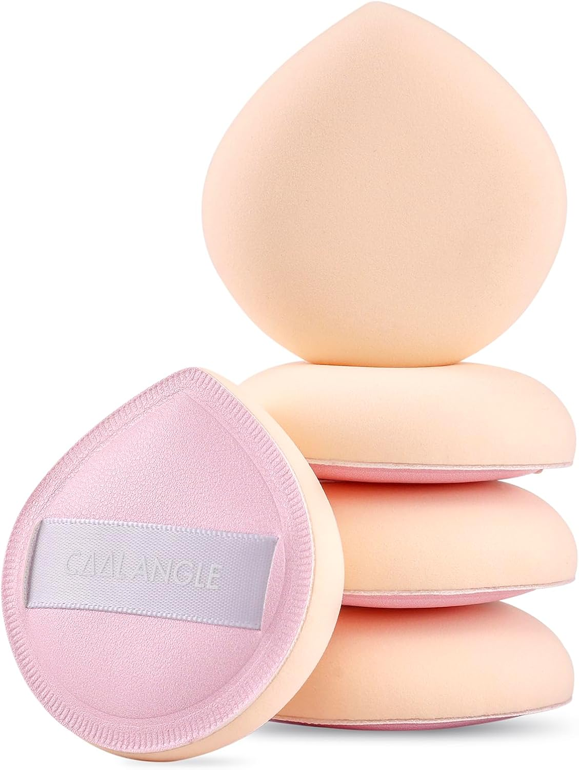 COOL-ANGLE 5Pcs Makeup Sponge for Foundation Concealer and Powder, Latex Free Blender Sponge for Natural and Easy Makeup Soft Long-Lasting and Beginner-Friendly, Green, Medium