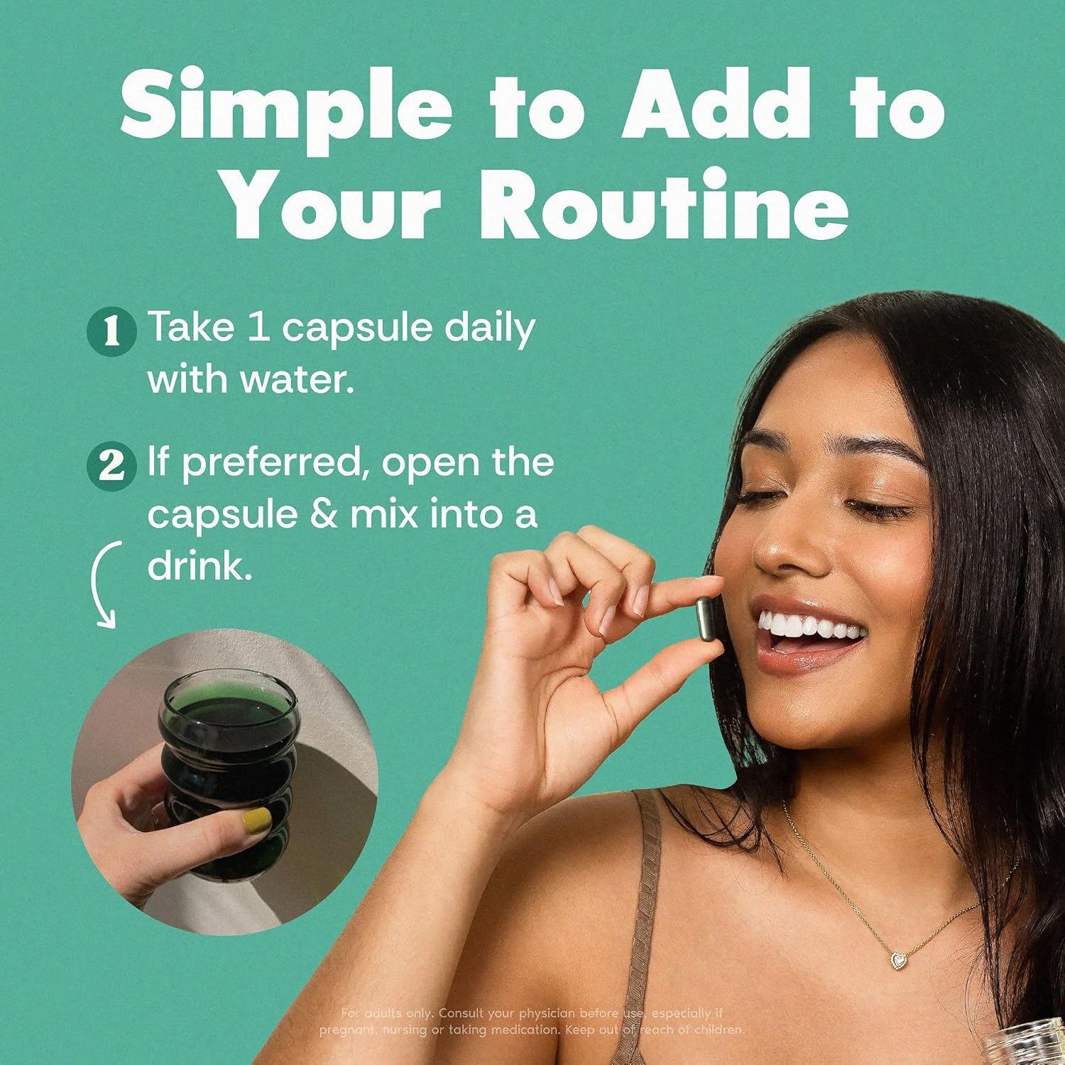 Her Fantasy Box | Body Magic Chlorophyll Capsules - 30 Vegan Capsules - for Detox, Digestion, Gut Health, Skin, Oily Skin & More image number 1